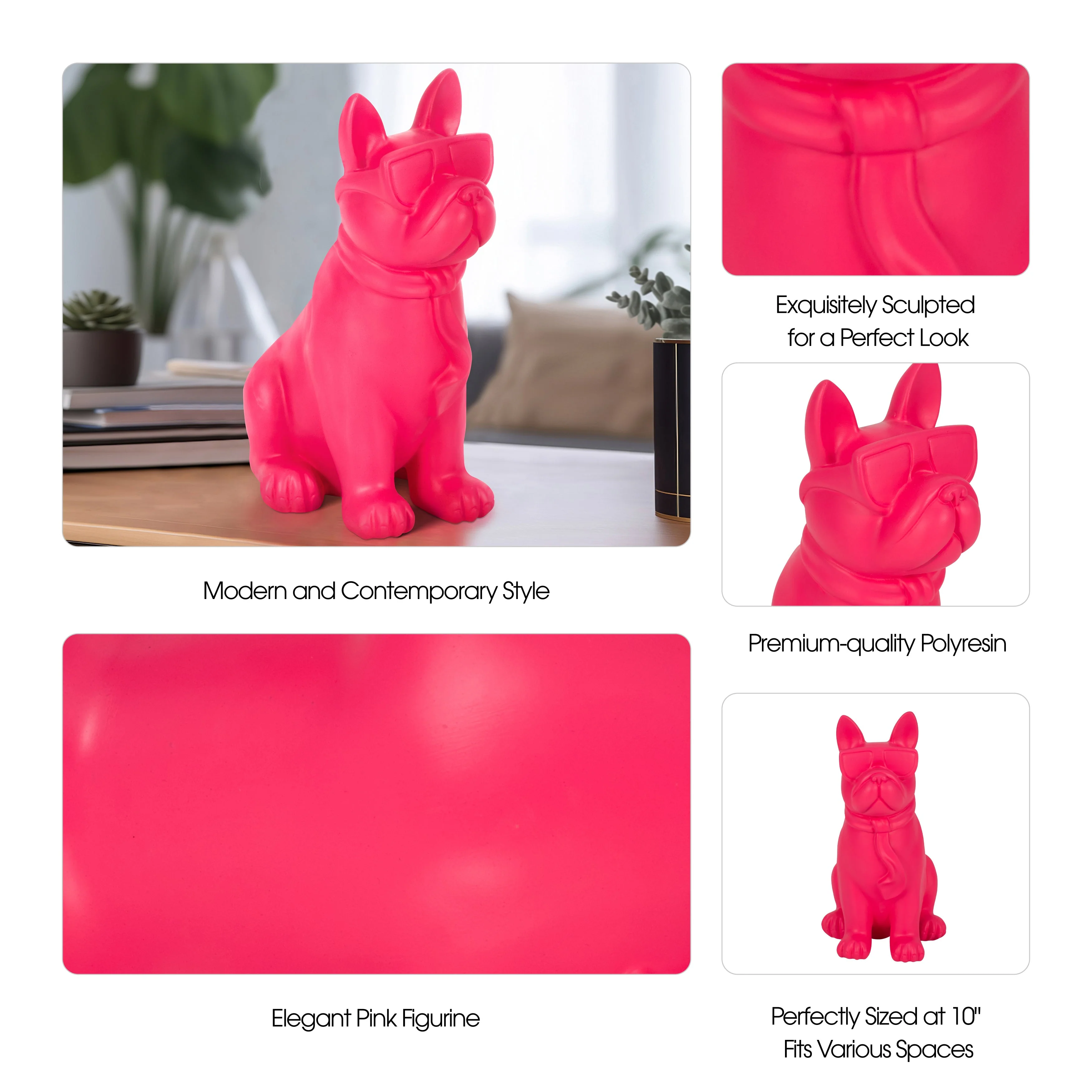 10" Cool Shades Boston Terrier, Pink - Image 19