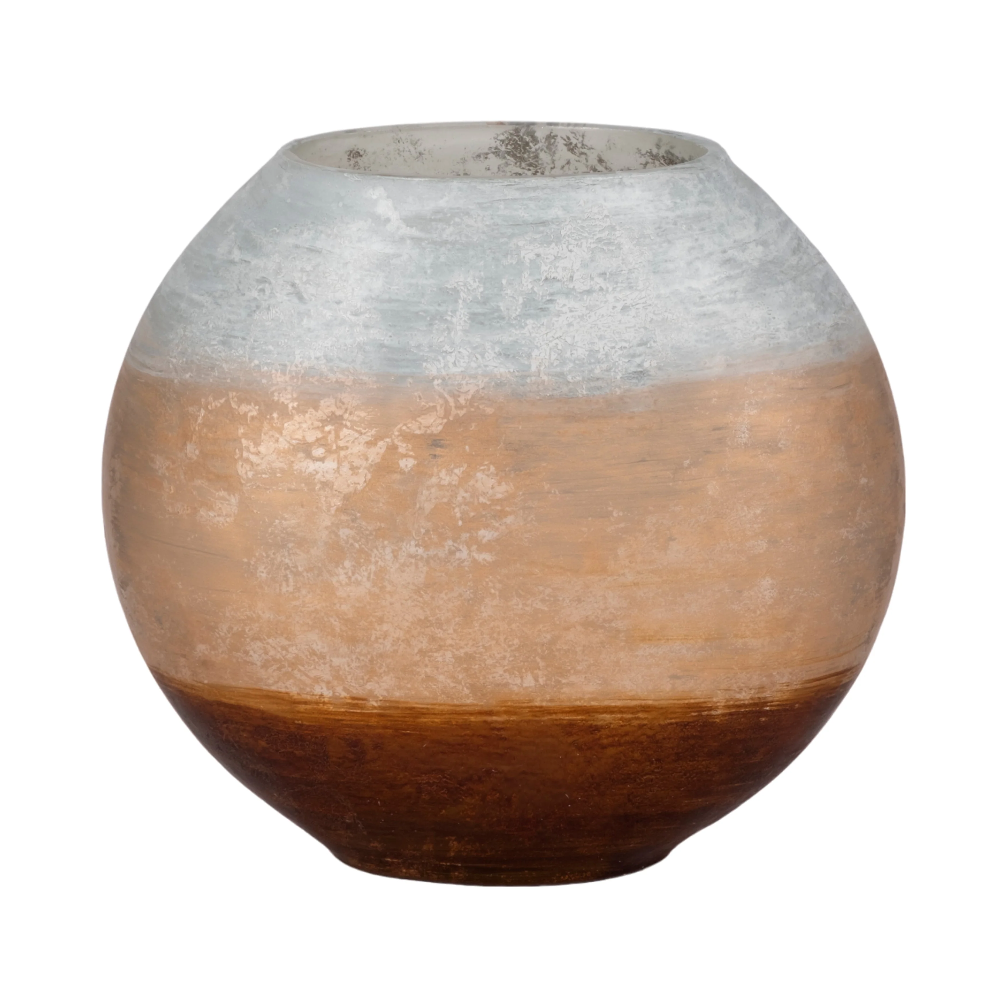 10" Gold Ombre Round Vase, White/gold - Image 10