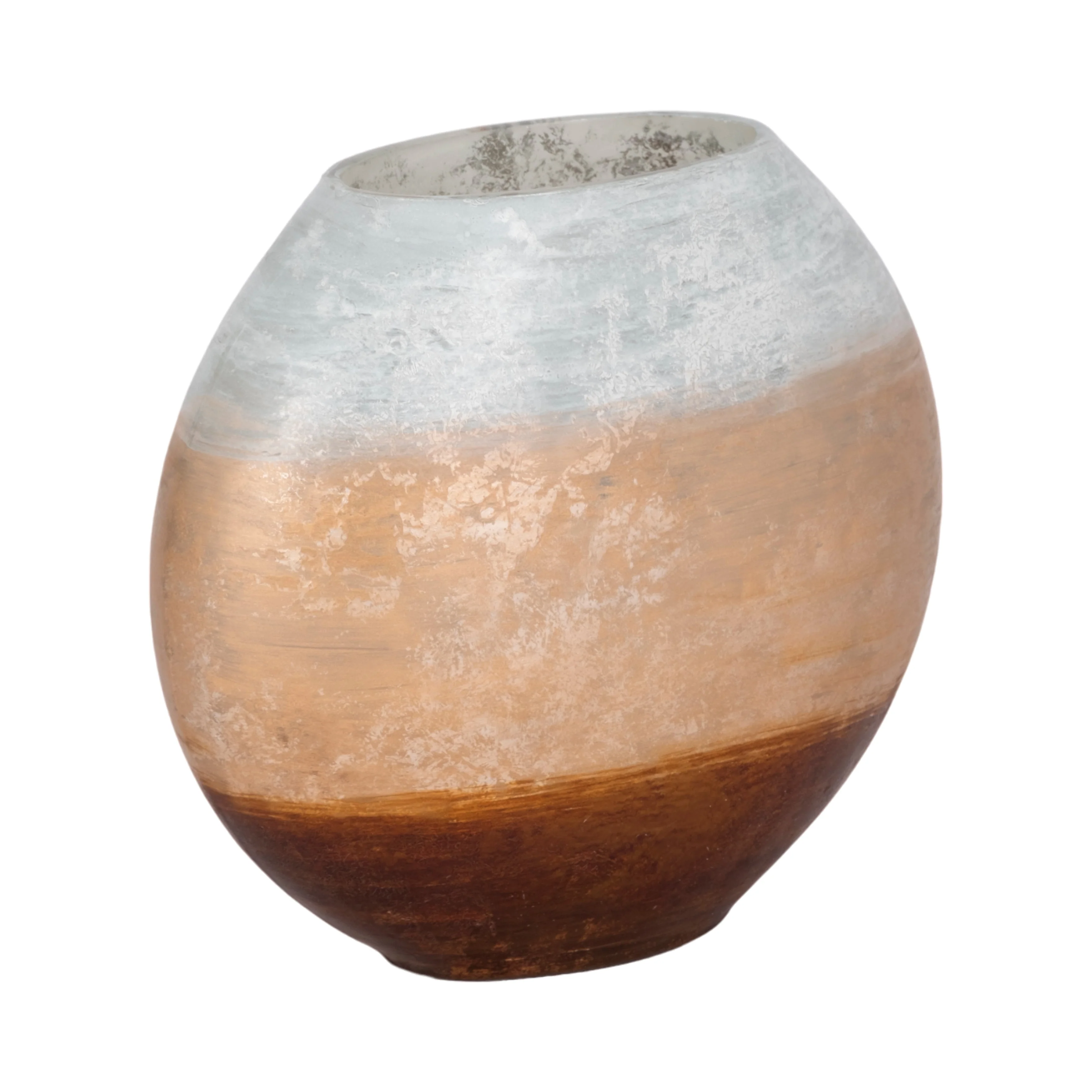10" Gold Ombre Round Vase, White/gold - Image 12