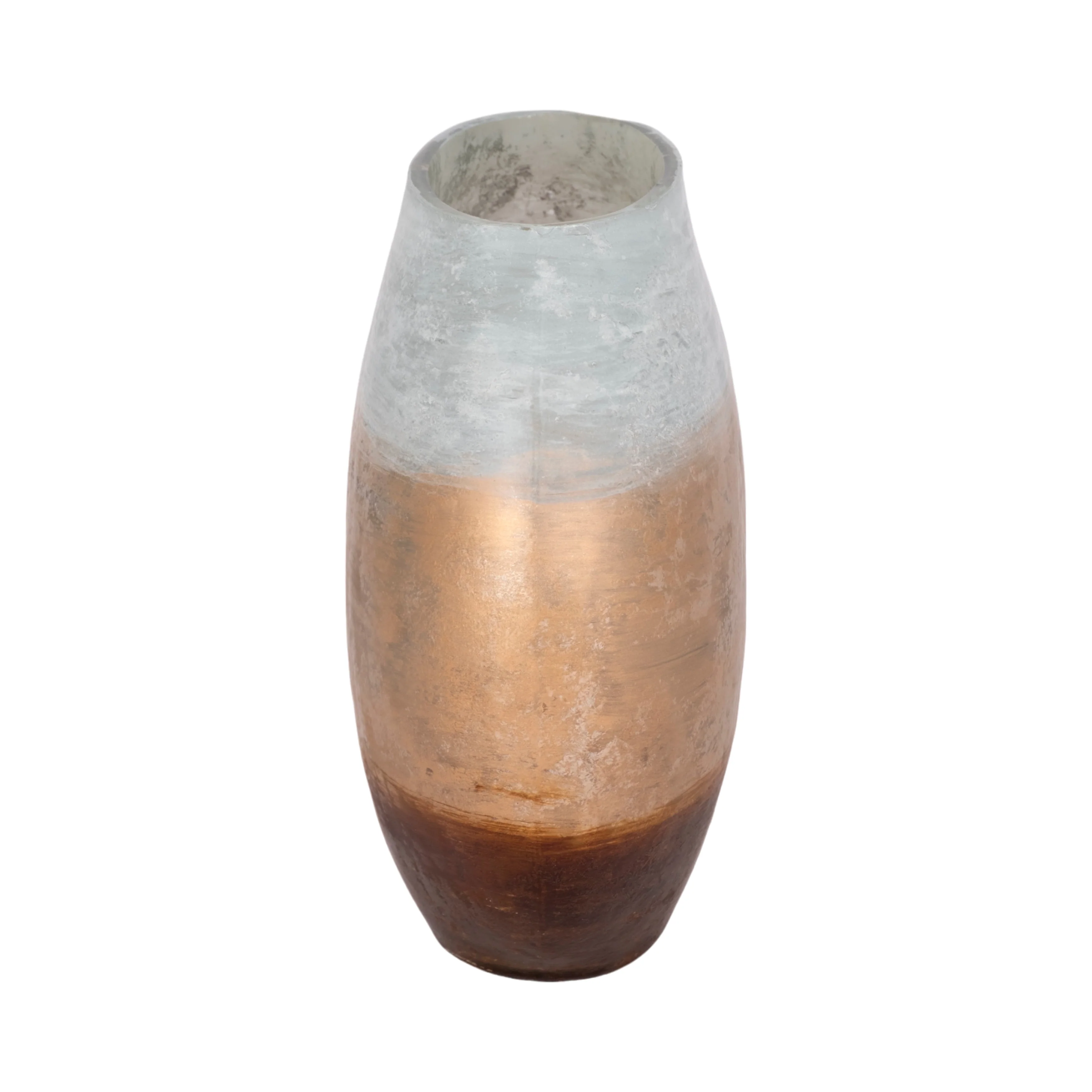 10" Gold Ombre Round Vase, White/gold - Image 13