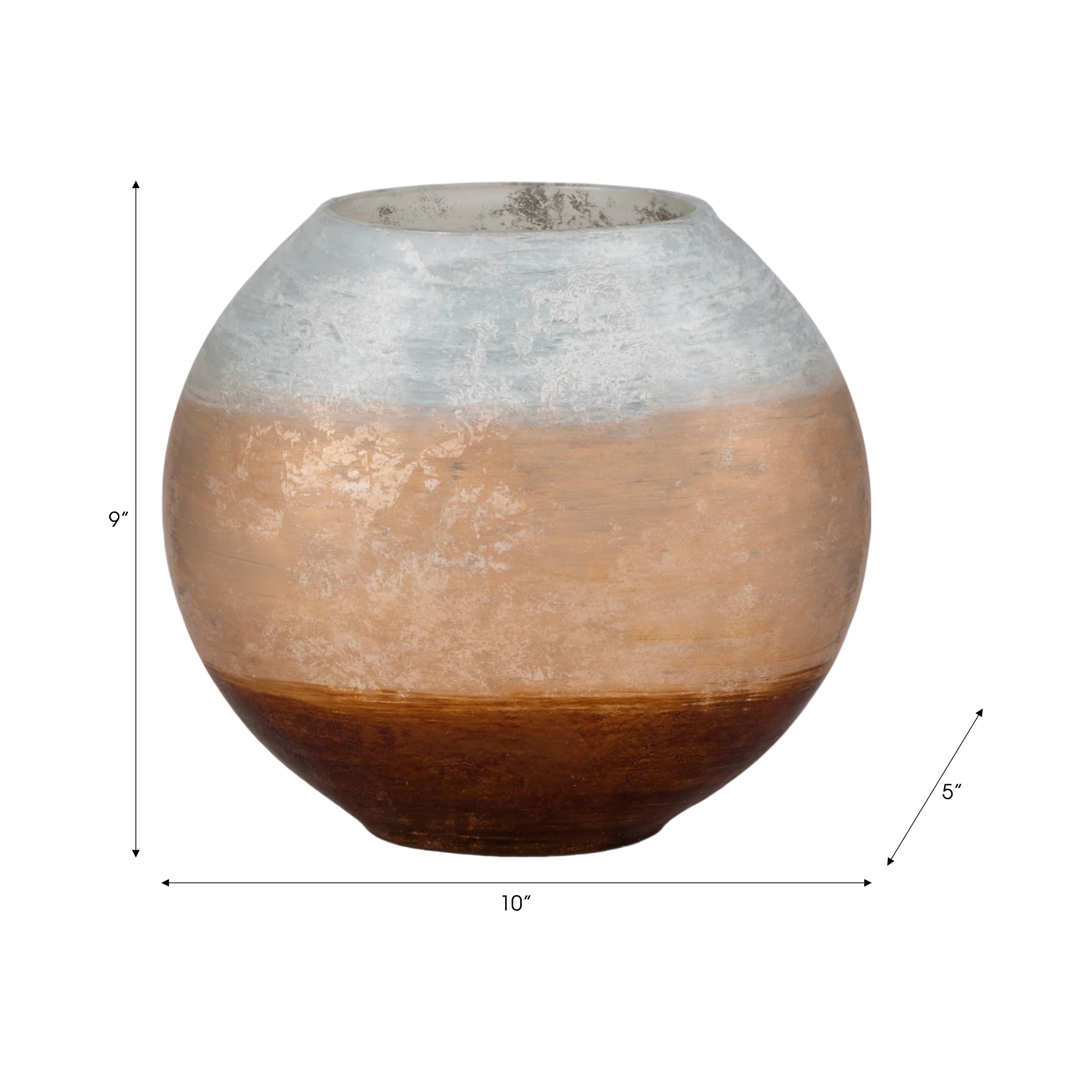 10" Gold Ombre Round Vase, White/gold - Image 18