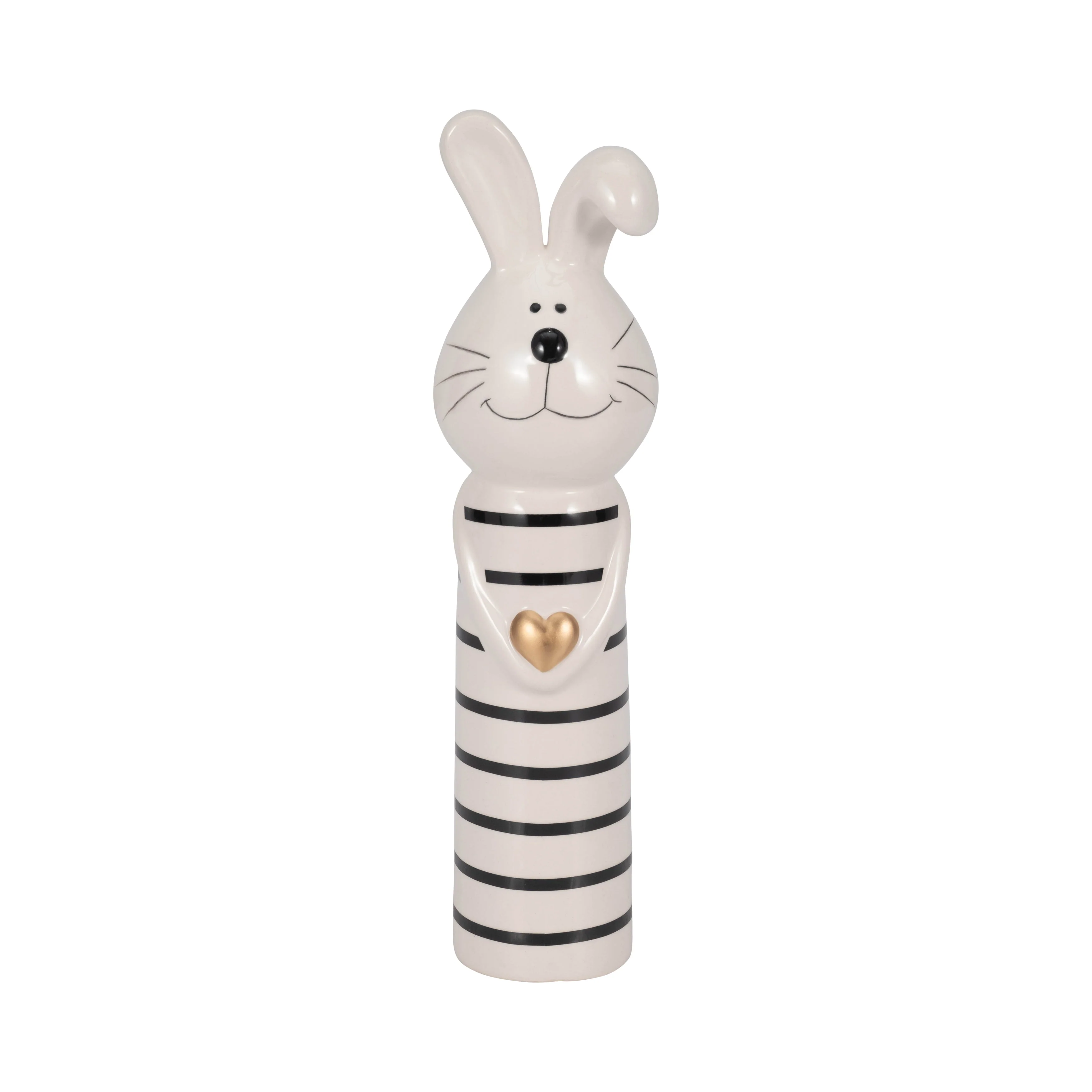 10" Lines Bunny With Gold Heart, White/black - Image 12