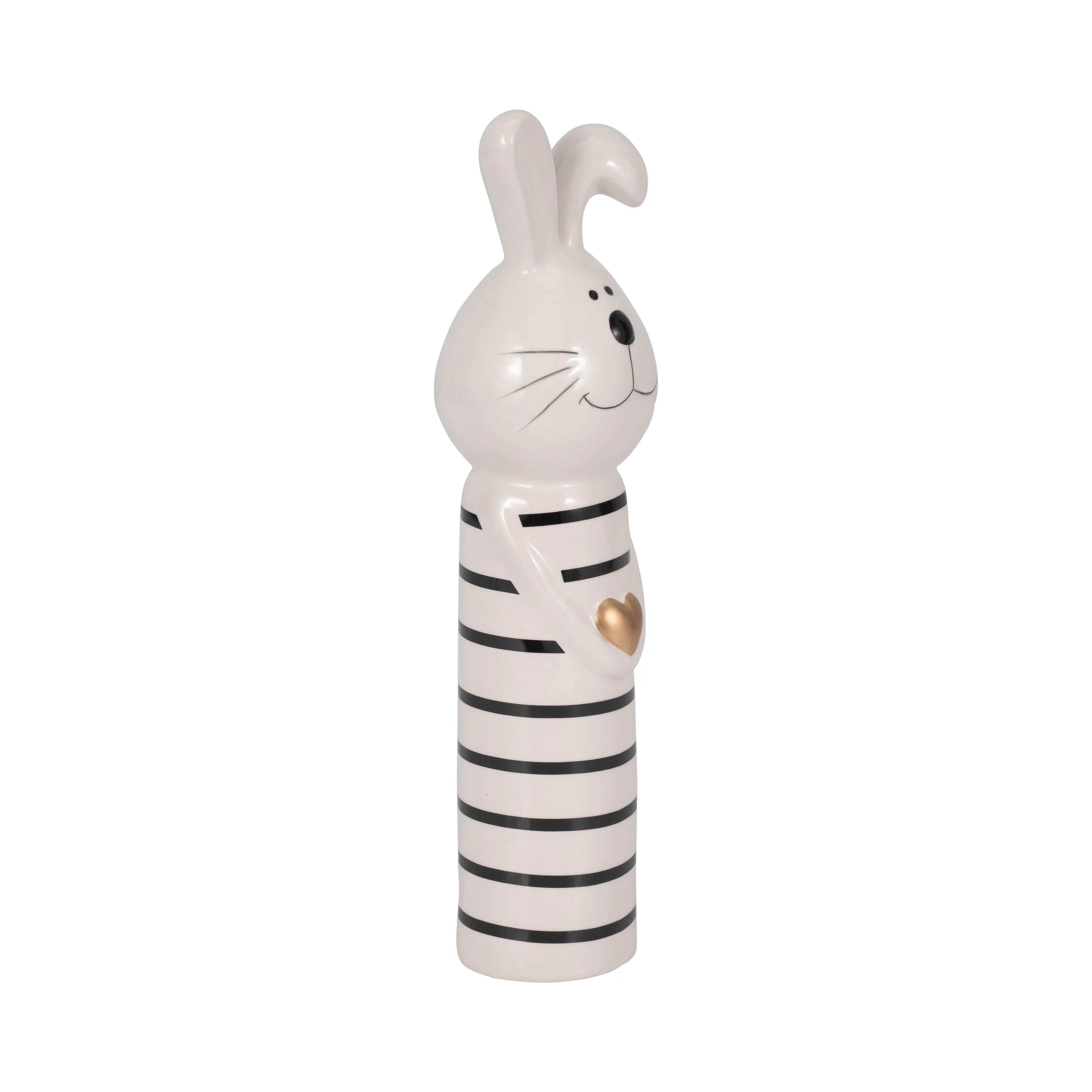 10" Lines Bunny With Gold Heart, White/black - Image 13