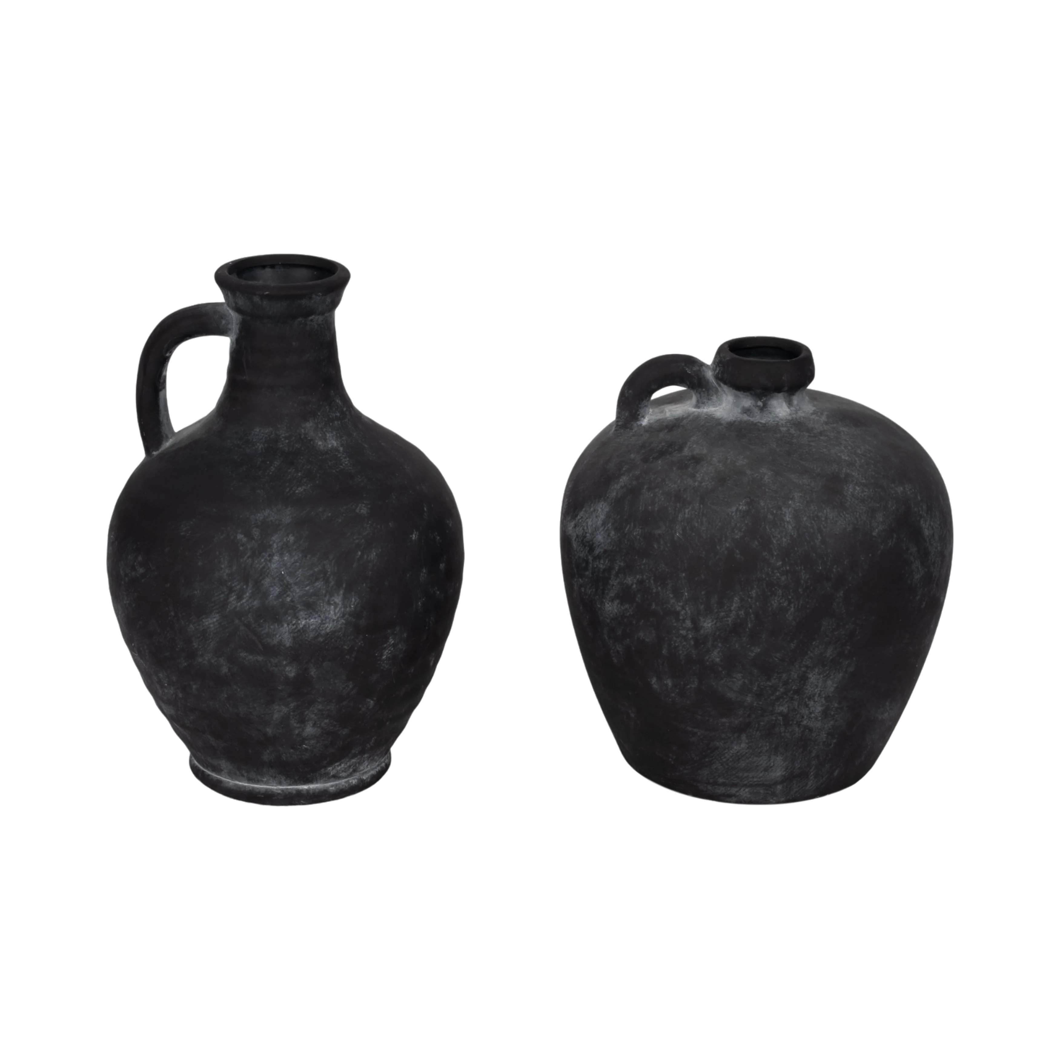 10" Weathered Terracotta Jug With Handle, Black - Image 17