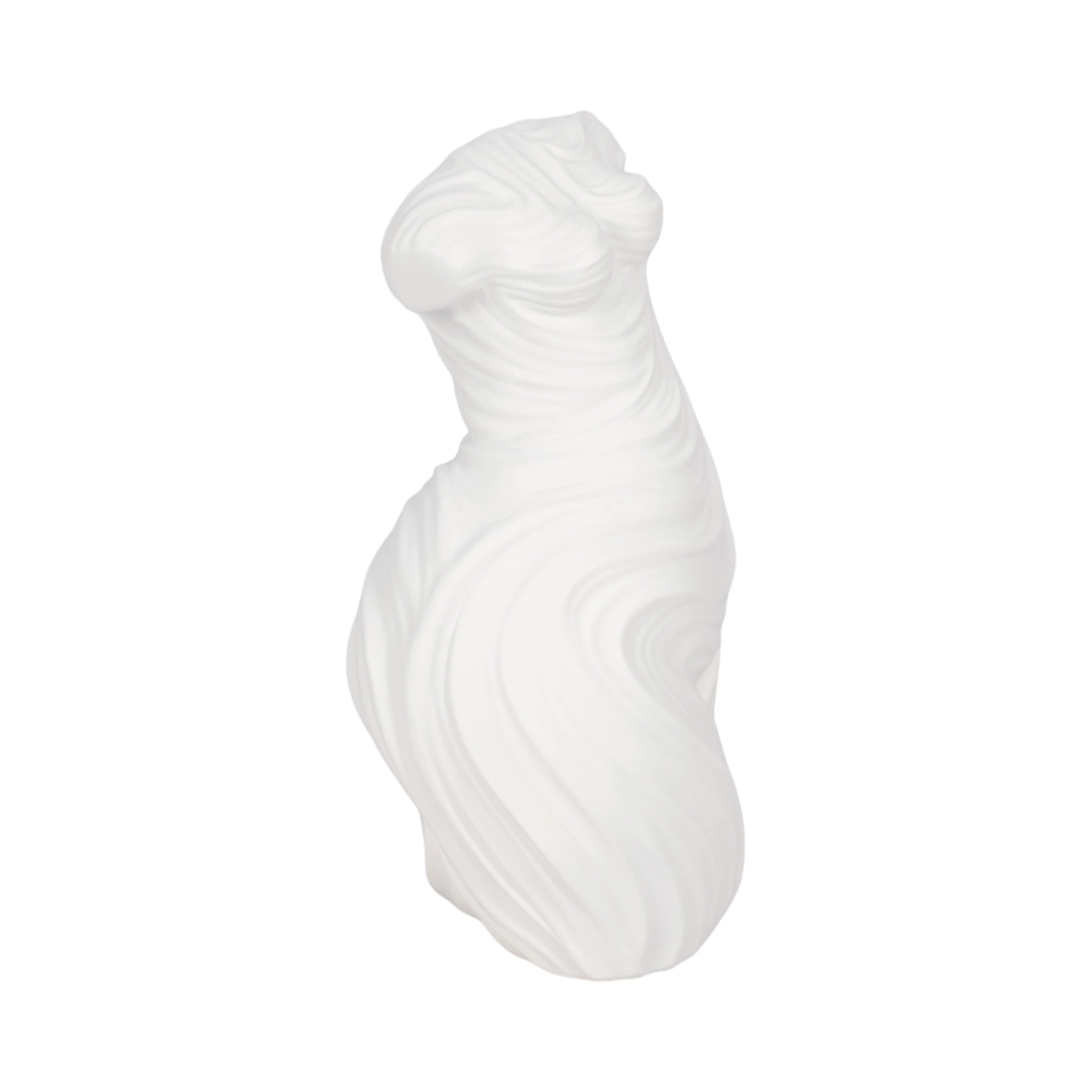 11" Curvy Ribbed Sculpture, White - Image 12
