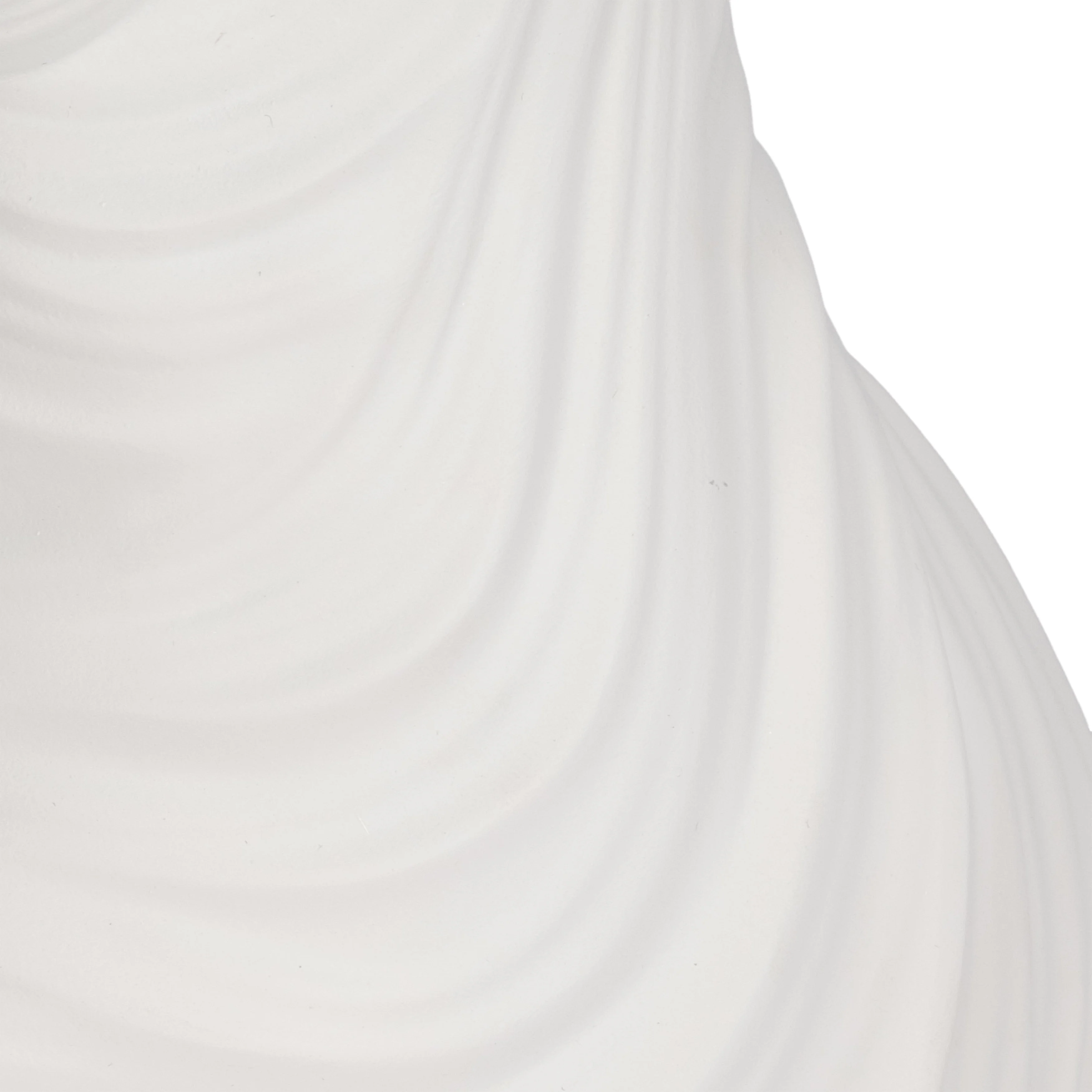 11" Curvy Ribbed Sculpture, White - Image 14