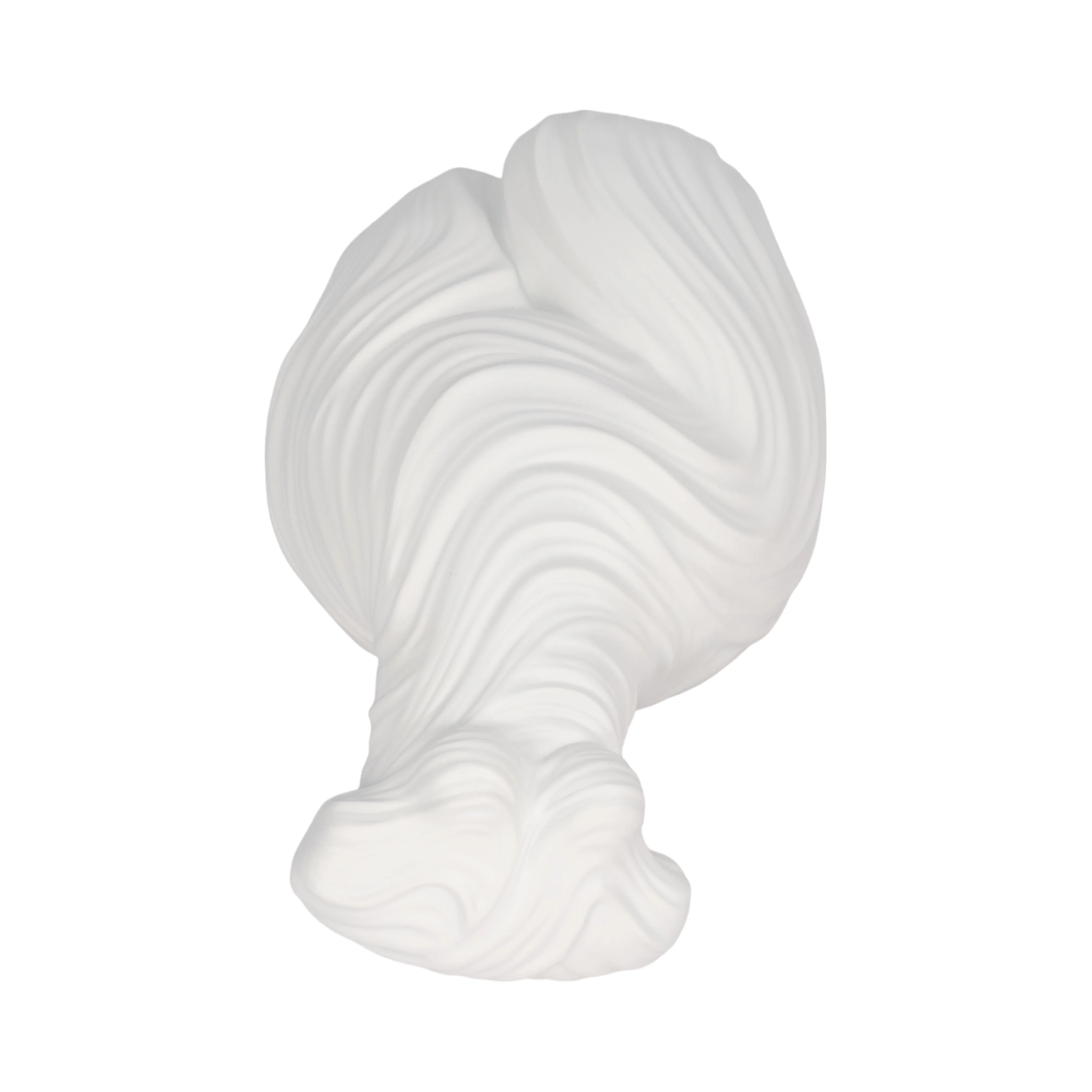 11" Curvy Ribbed Sculpture, White - Image 15