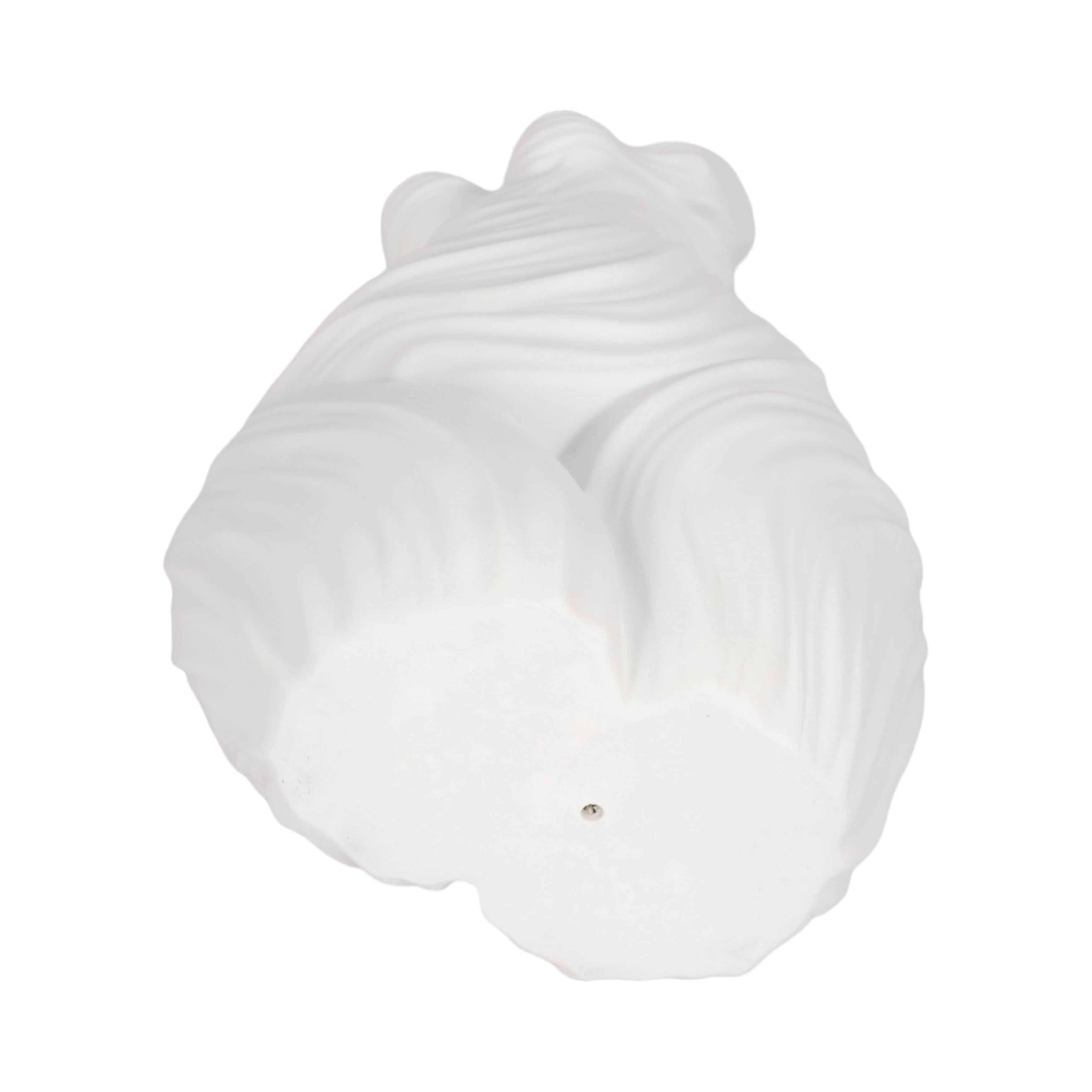 11" Curvy Ribbed Sculpture, White - Image 16