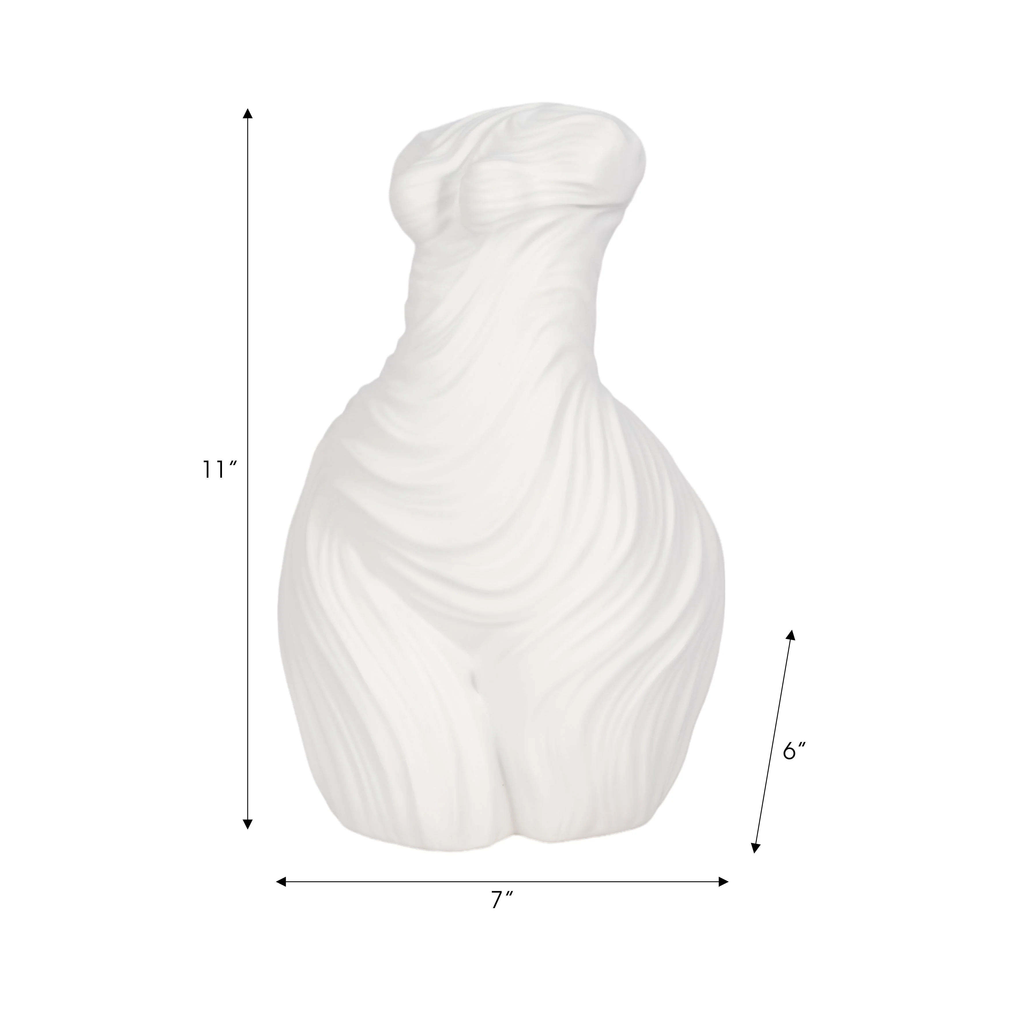 11" Curvy Ribbed Sculpture, White - Image 18