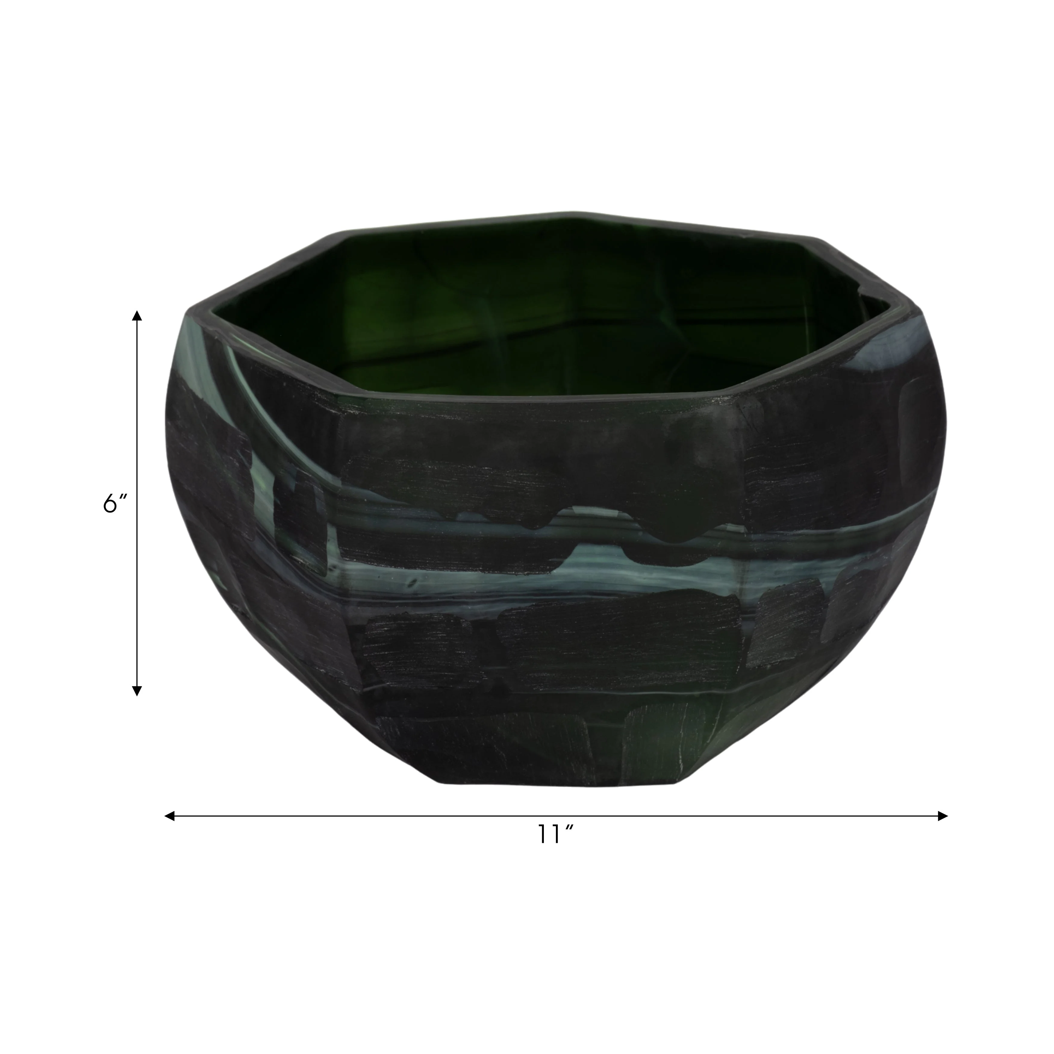 11" Savu Small Green Glass Bowl - Image 7