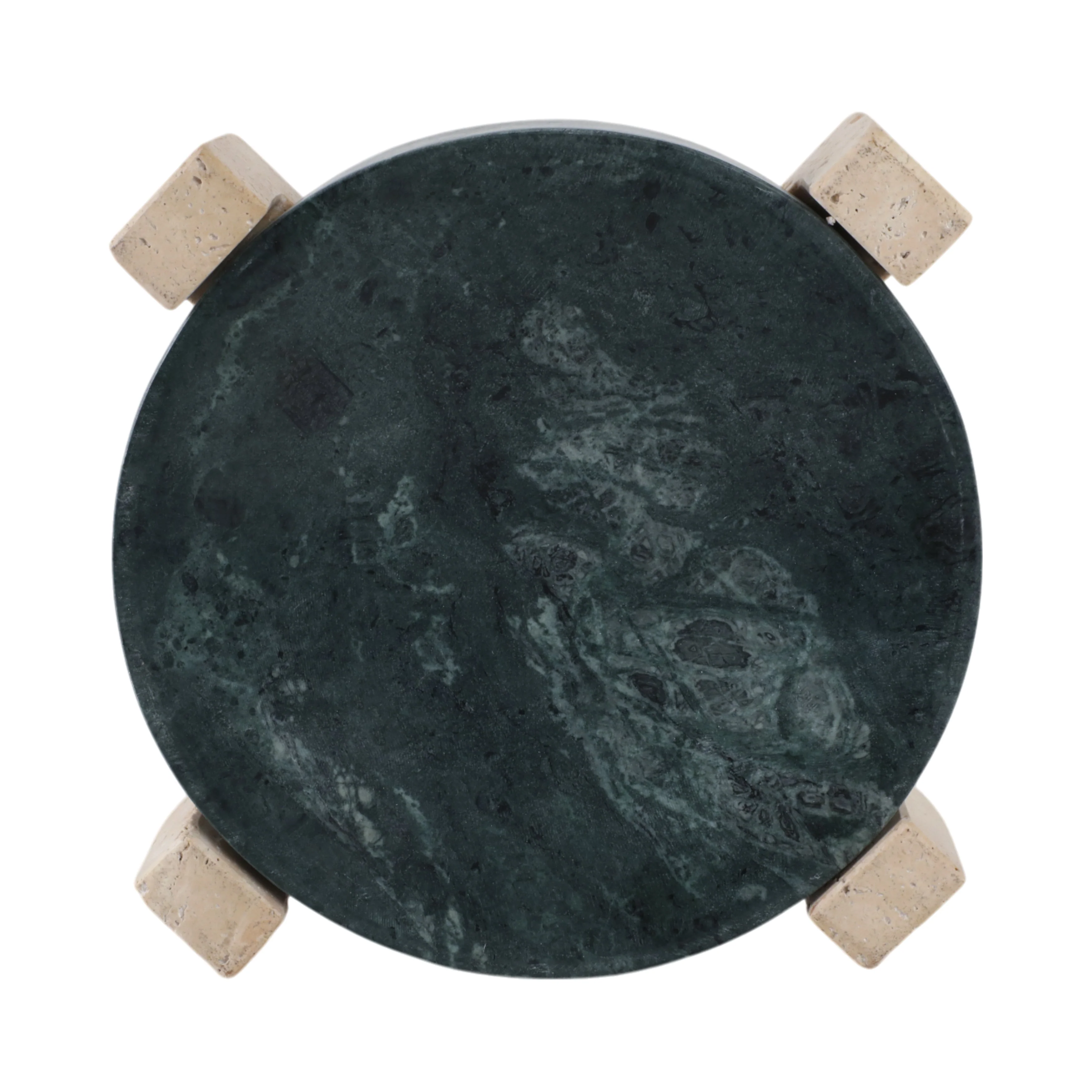 12" Archer Small Green Marble And Travertine Tray - Image 7