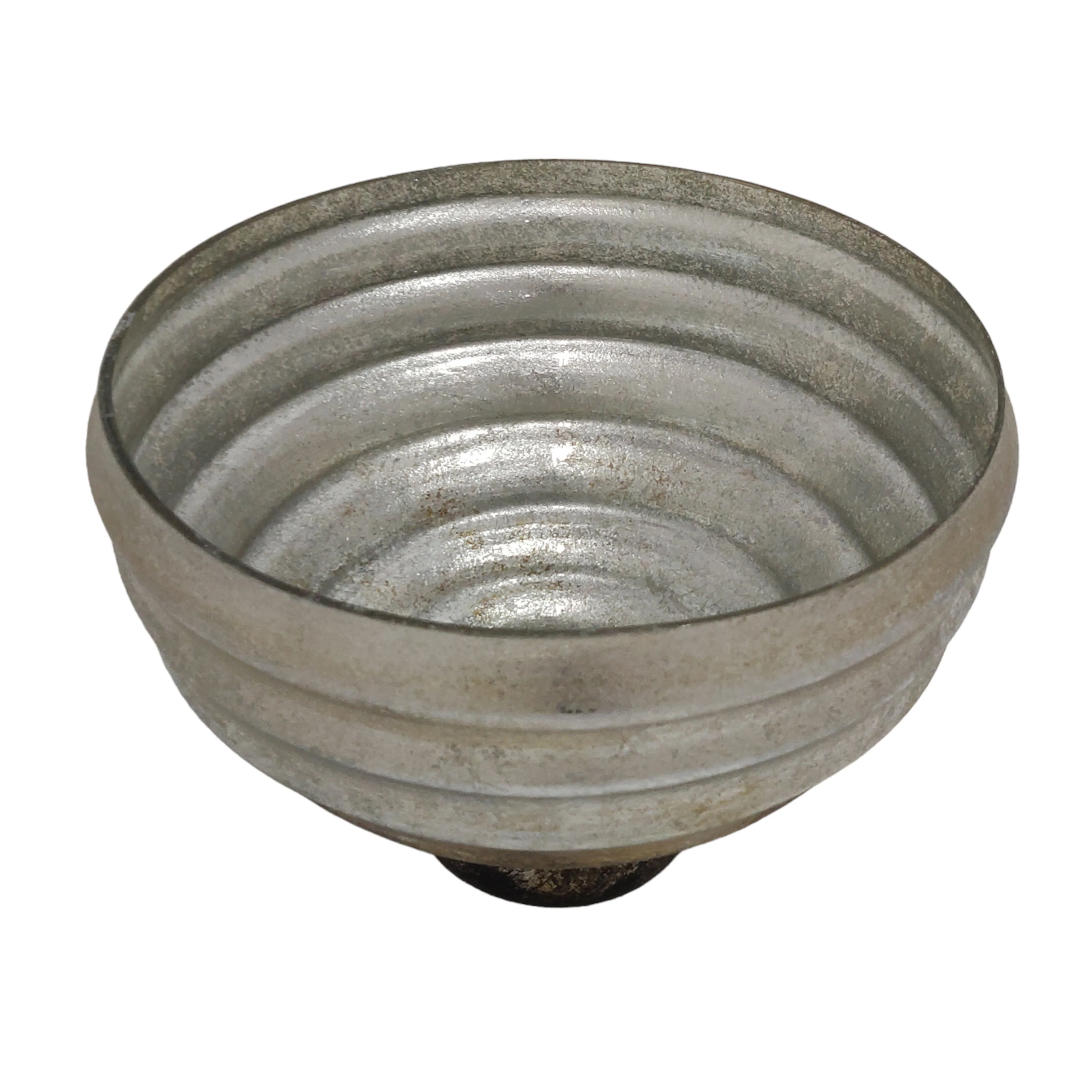 12" Glass Pedestal Bowl Ombre Finish, Multi - Image 2