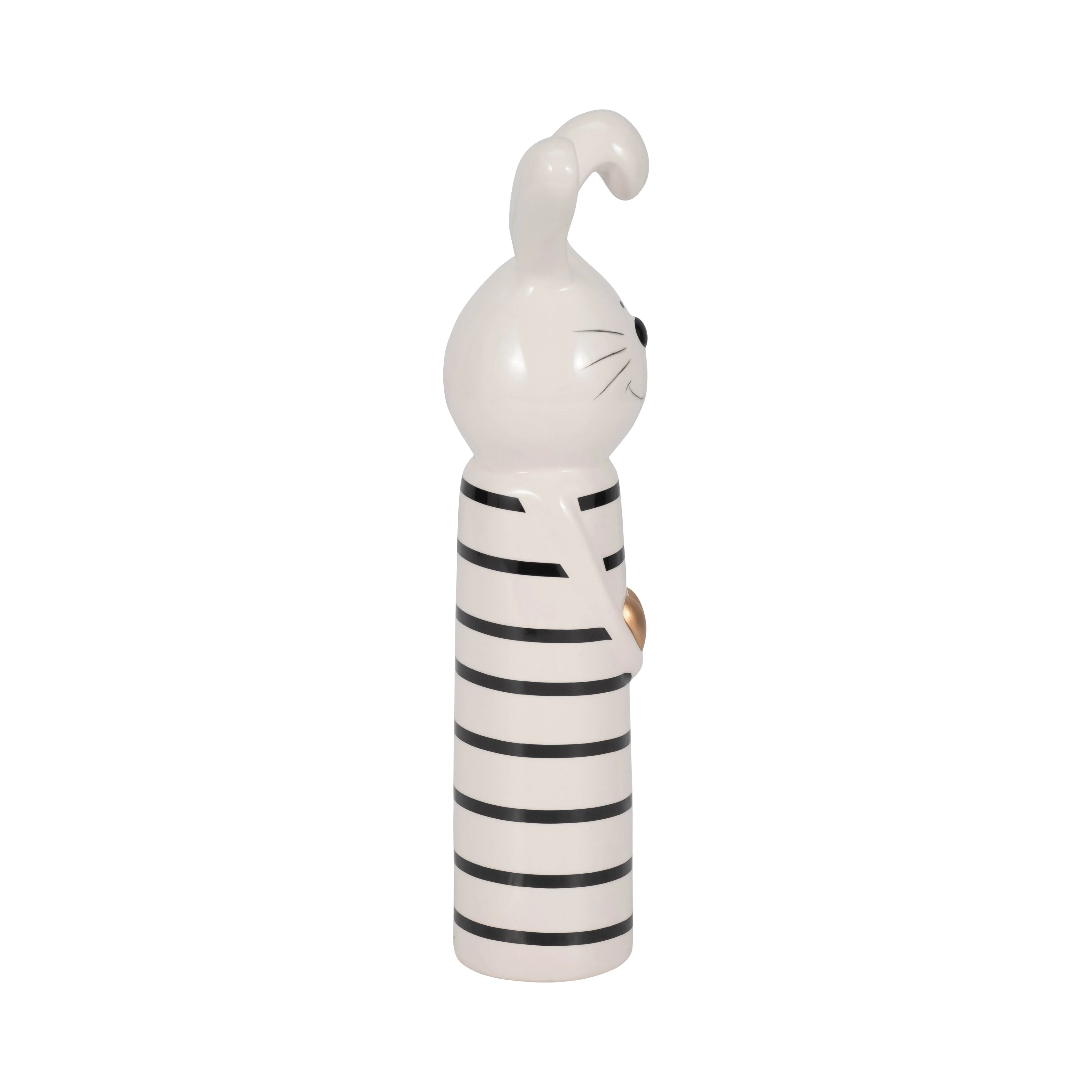 12" Lines Bunny With Gold Heart, White/black - Image 14