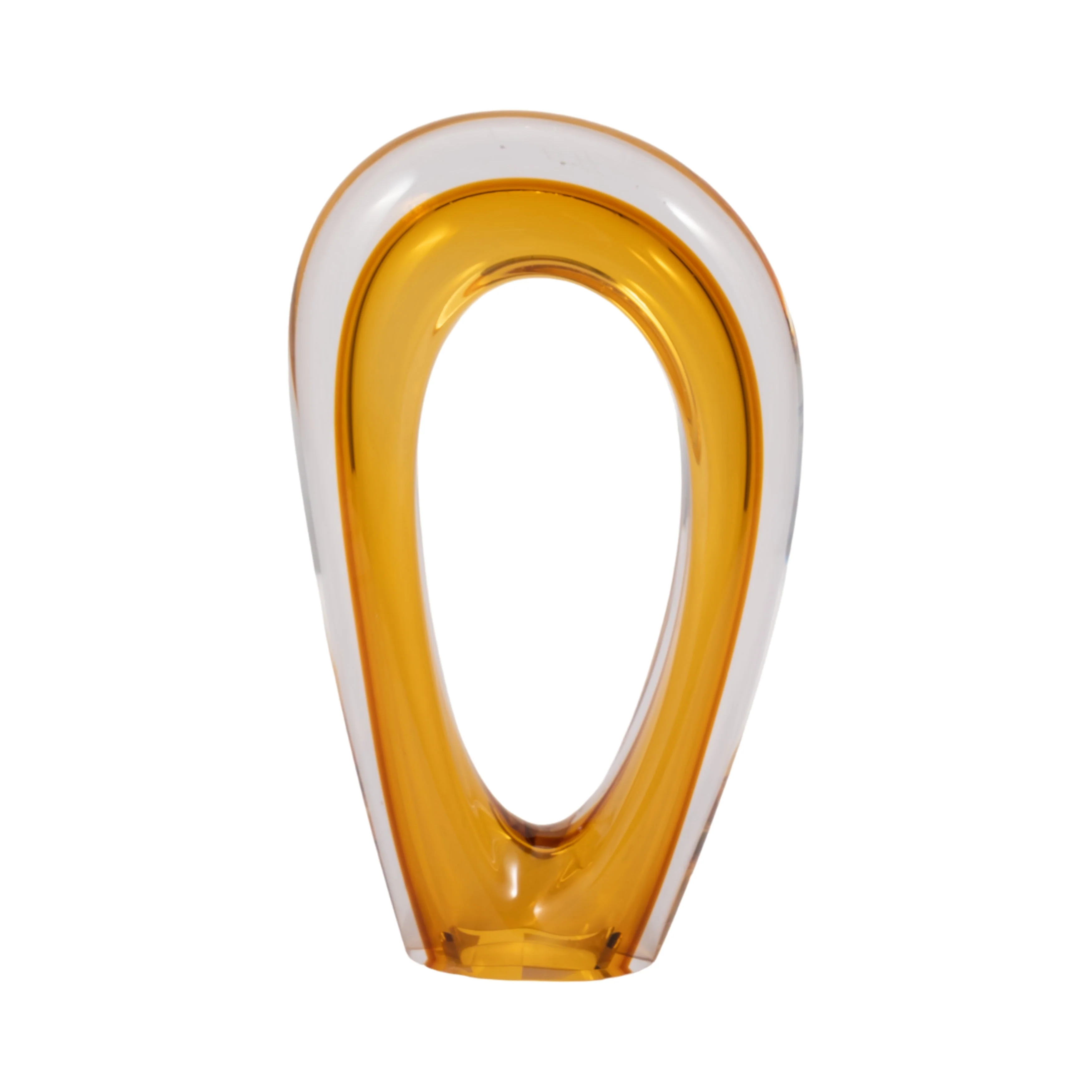 12" Zuri Cut-out Amber Art Glass - Image 10