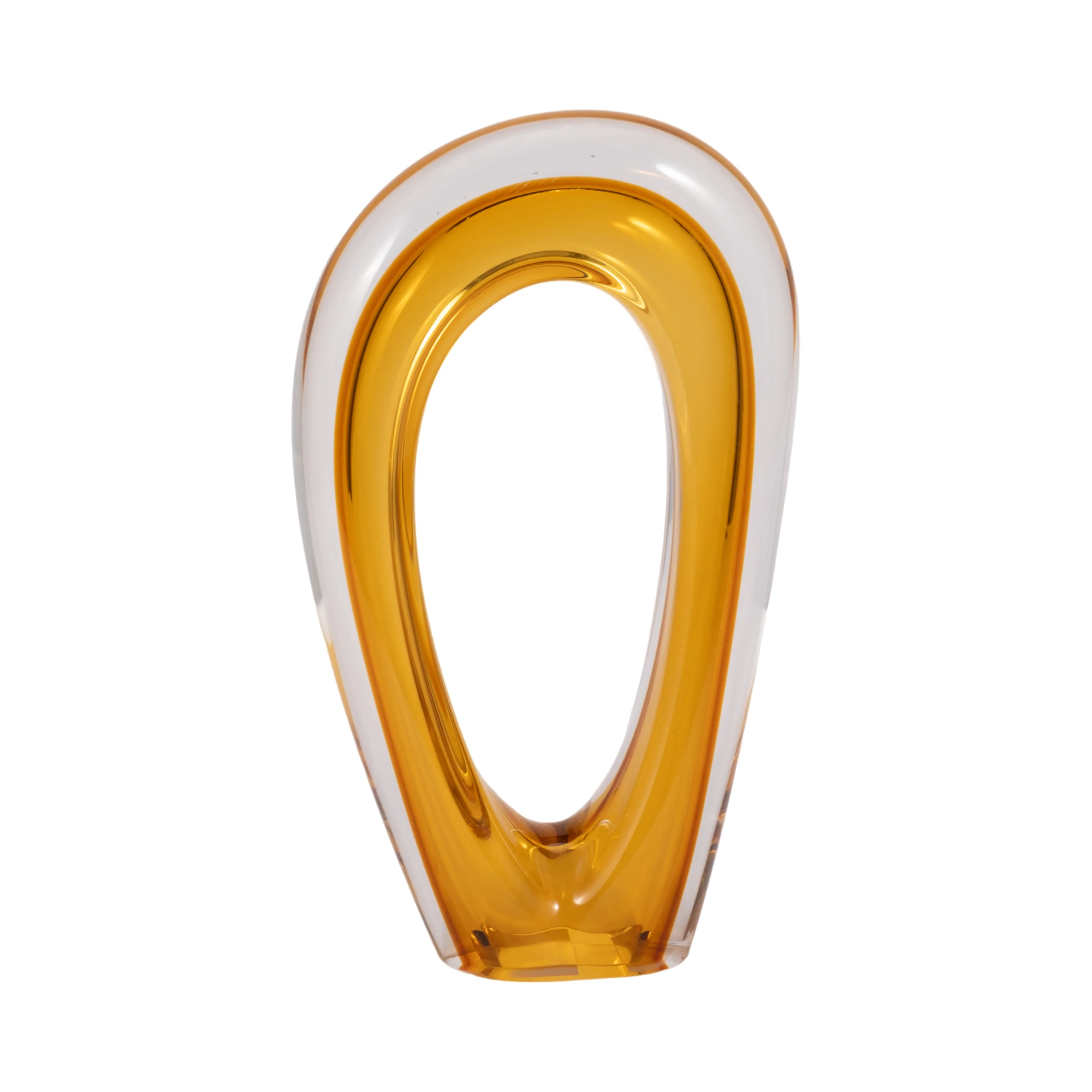 12" Zuri Cut-out Amber Art Glass - Image 13