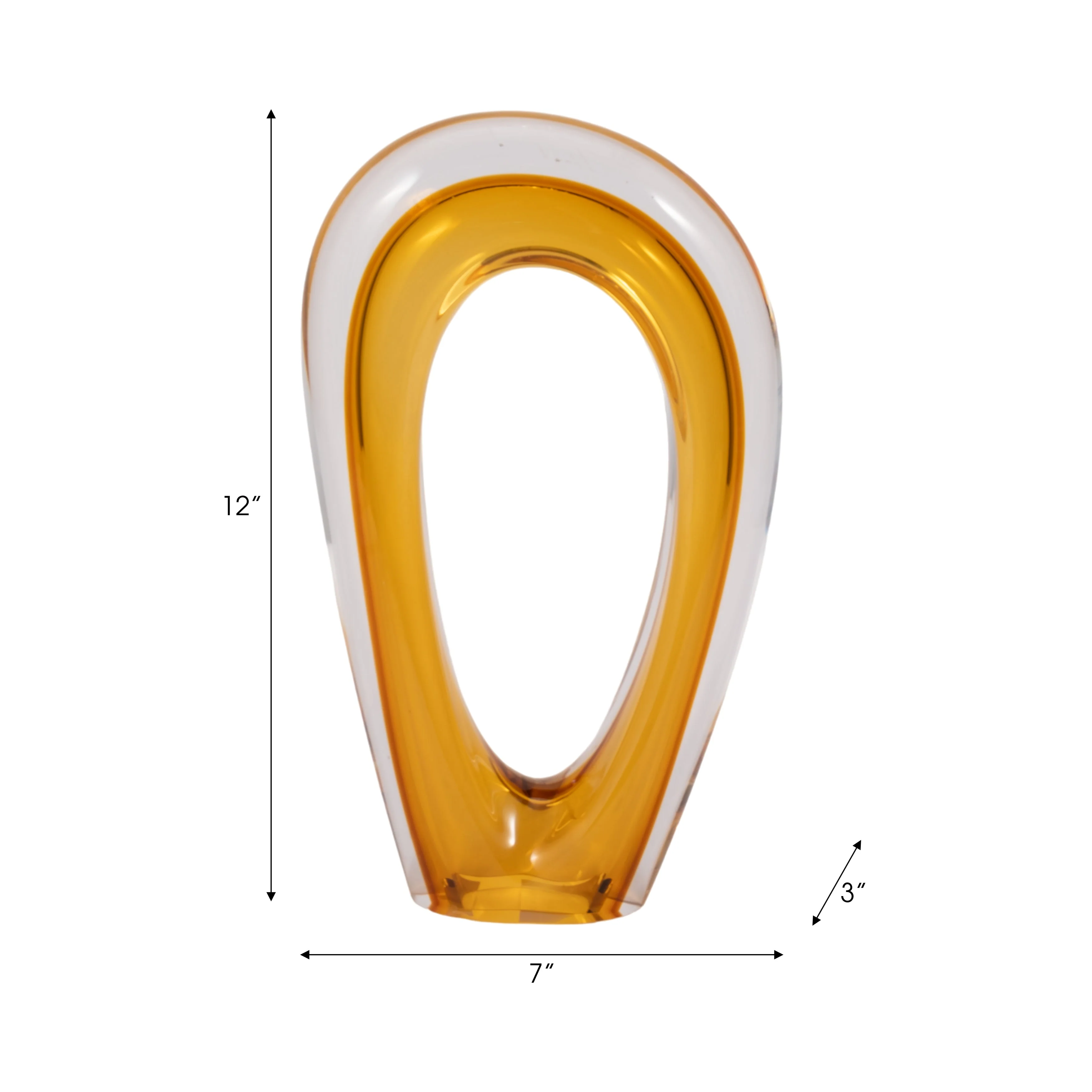 12" Zuri Cut-out Amber Art Glass - Image 17