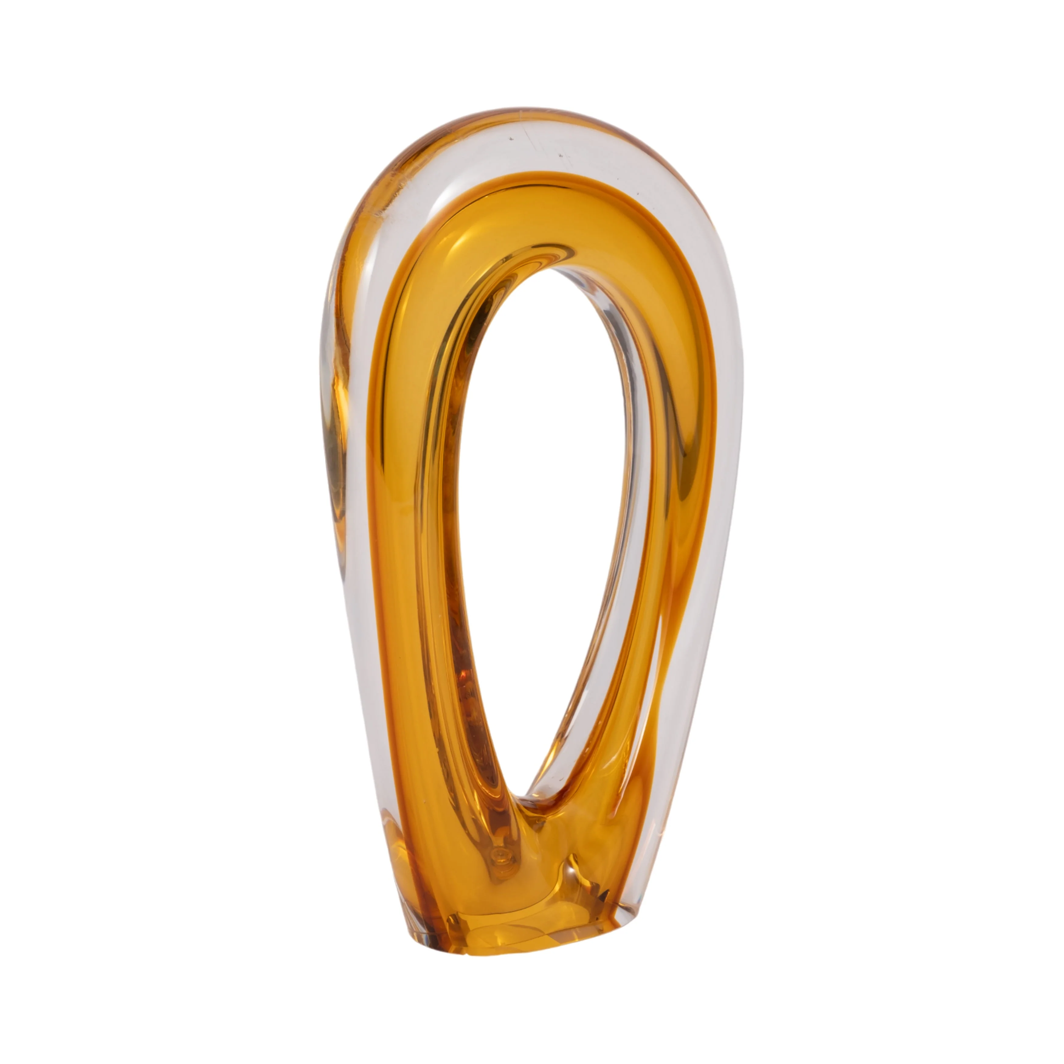 12" Zuri Cut-out Amber Art Glass - Image 2