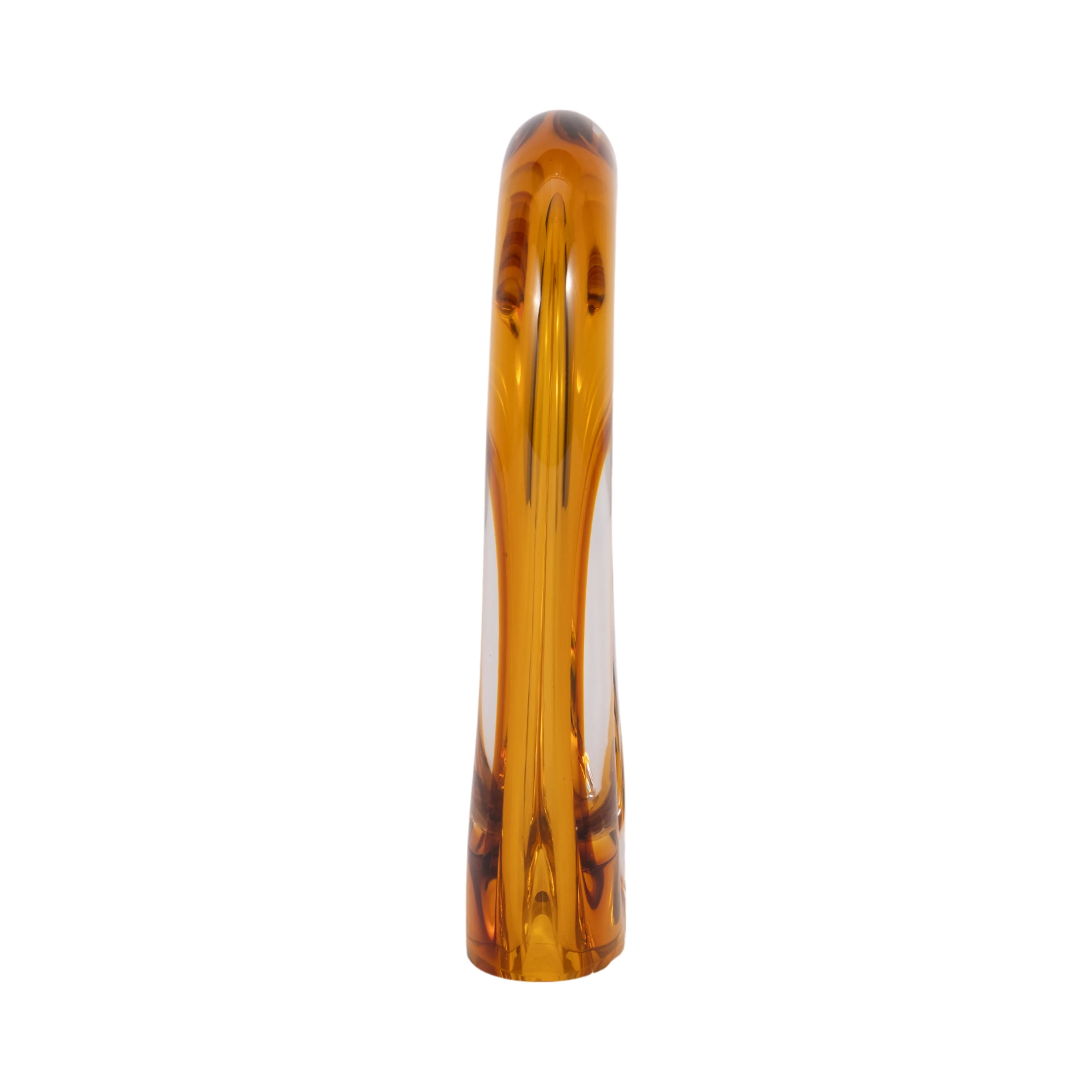 12" Zuri Cut-out Amber Art Glass - Image 3