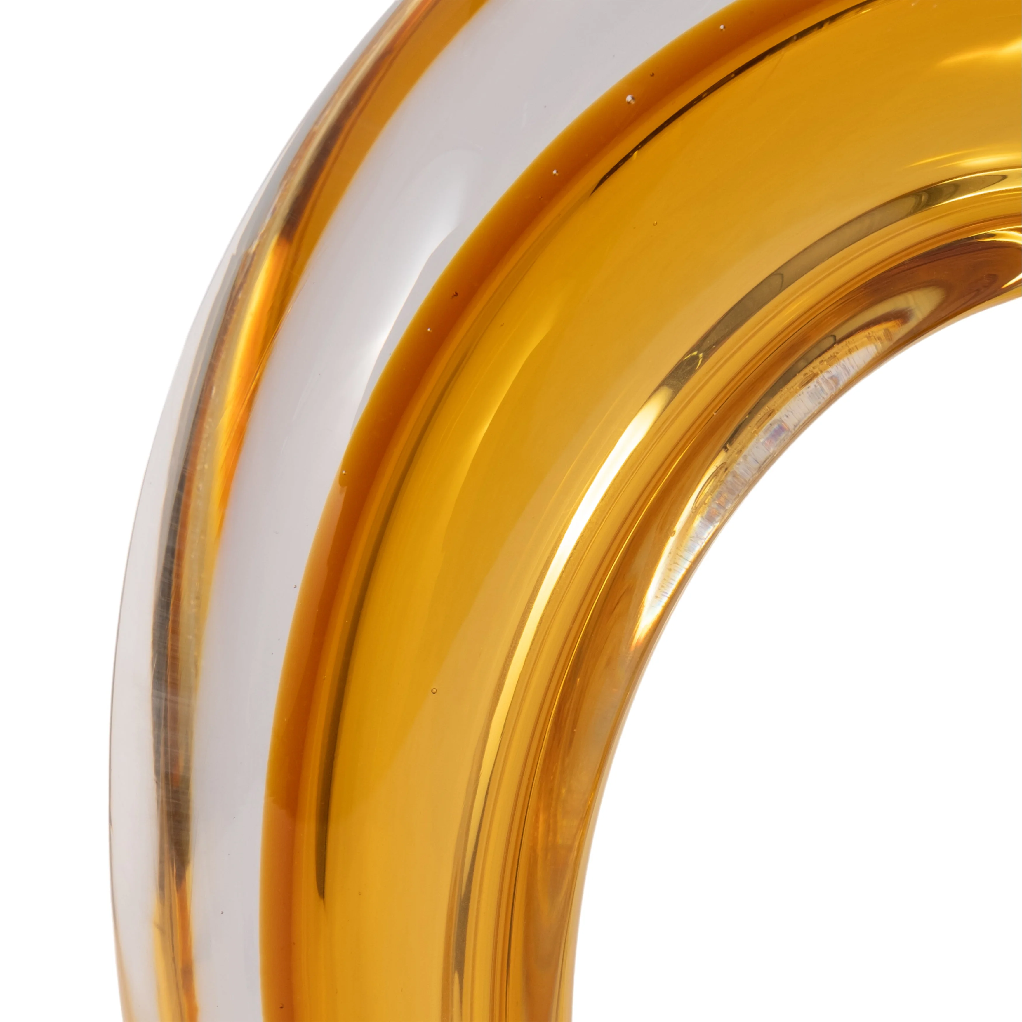 12" Zuri Cut-out Amber Art Glass - Image 5