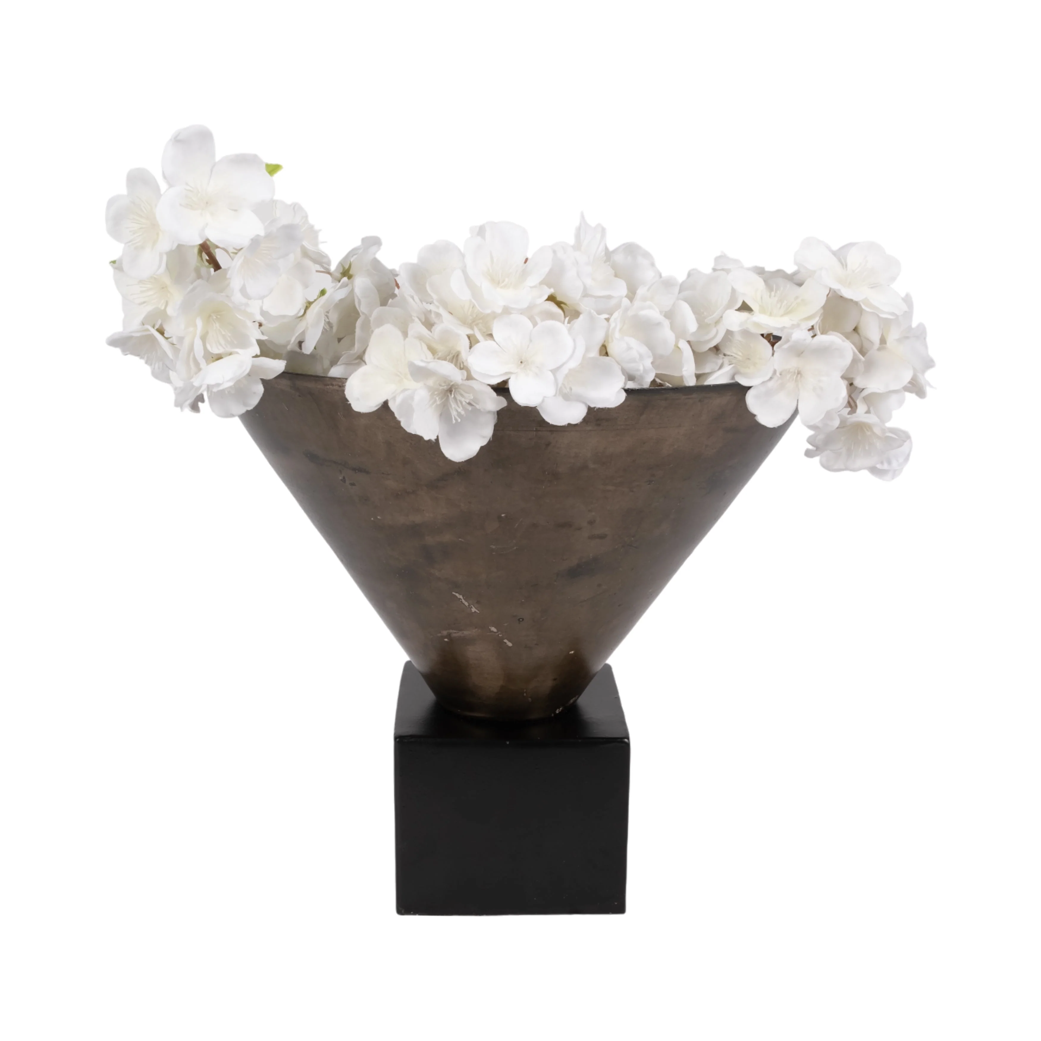 13" Cassendra Small Metal Vase, Gold - Image 11