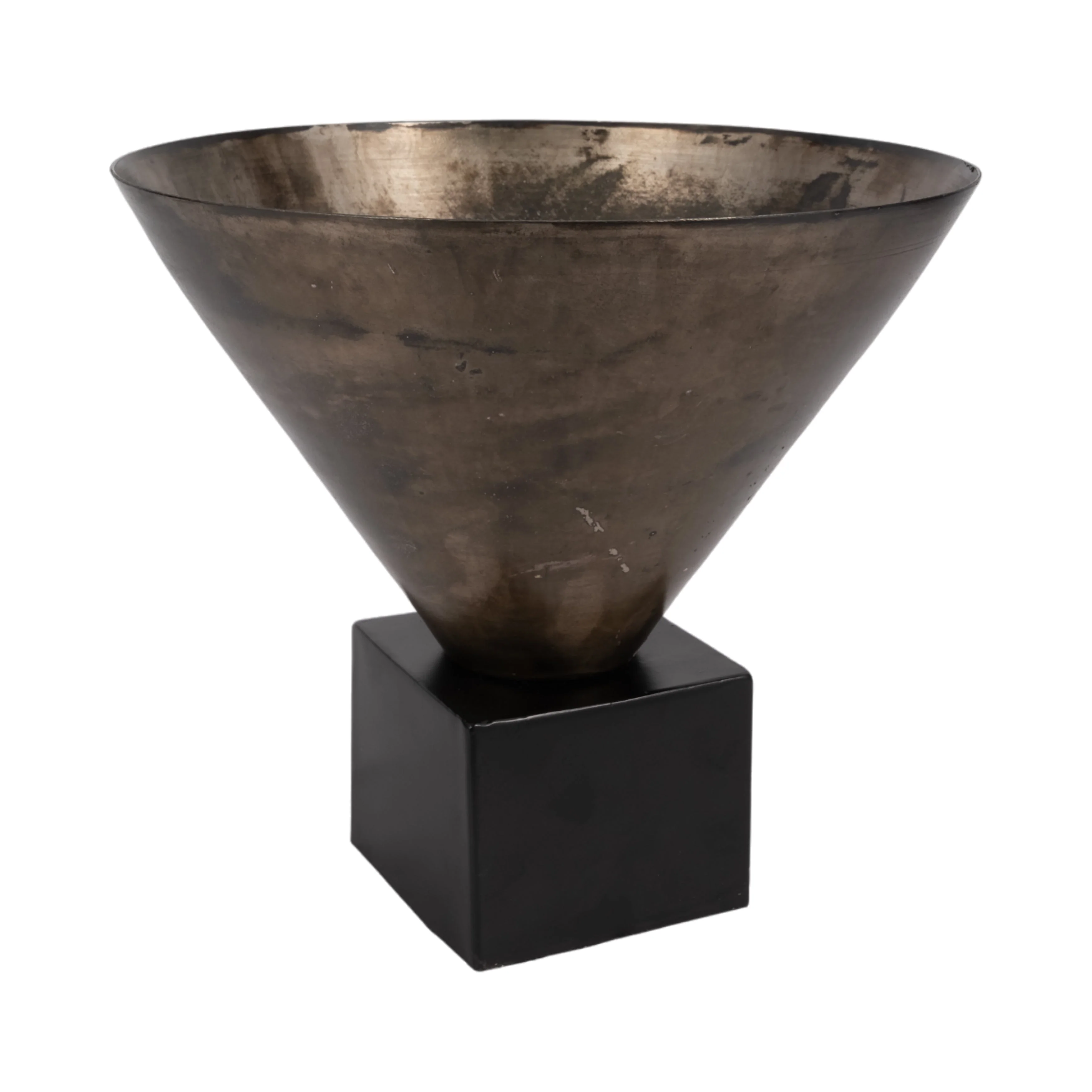13" Cassendra Small Metal Vase, Gold - Image 3