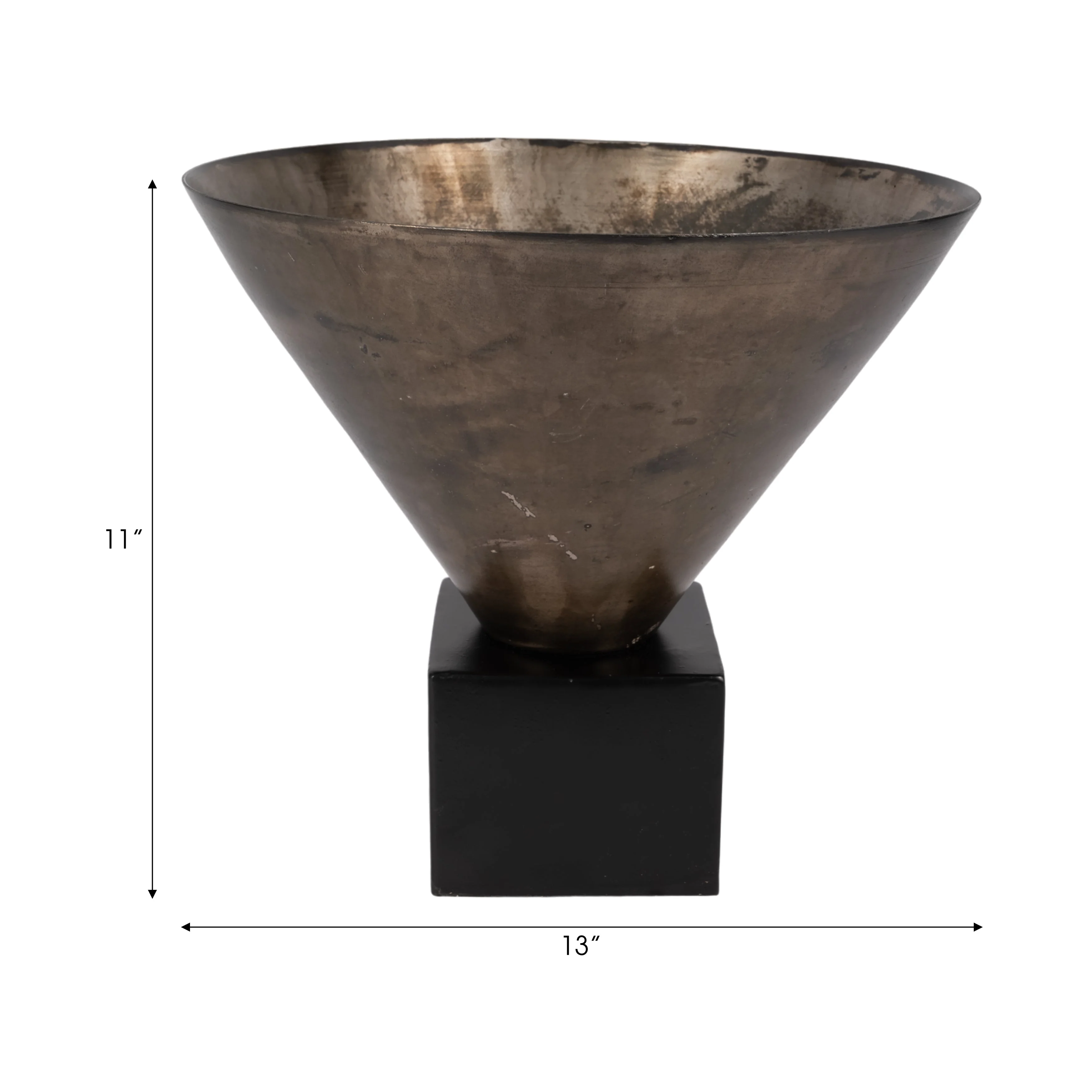 13" Cassendra Small Metal Vase, Gold - Image 8
