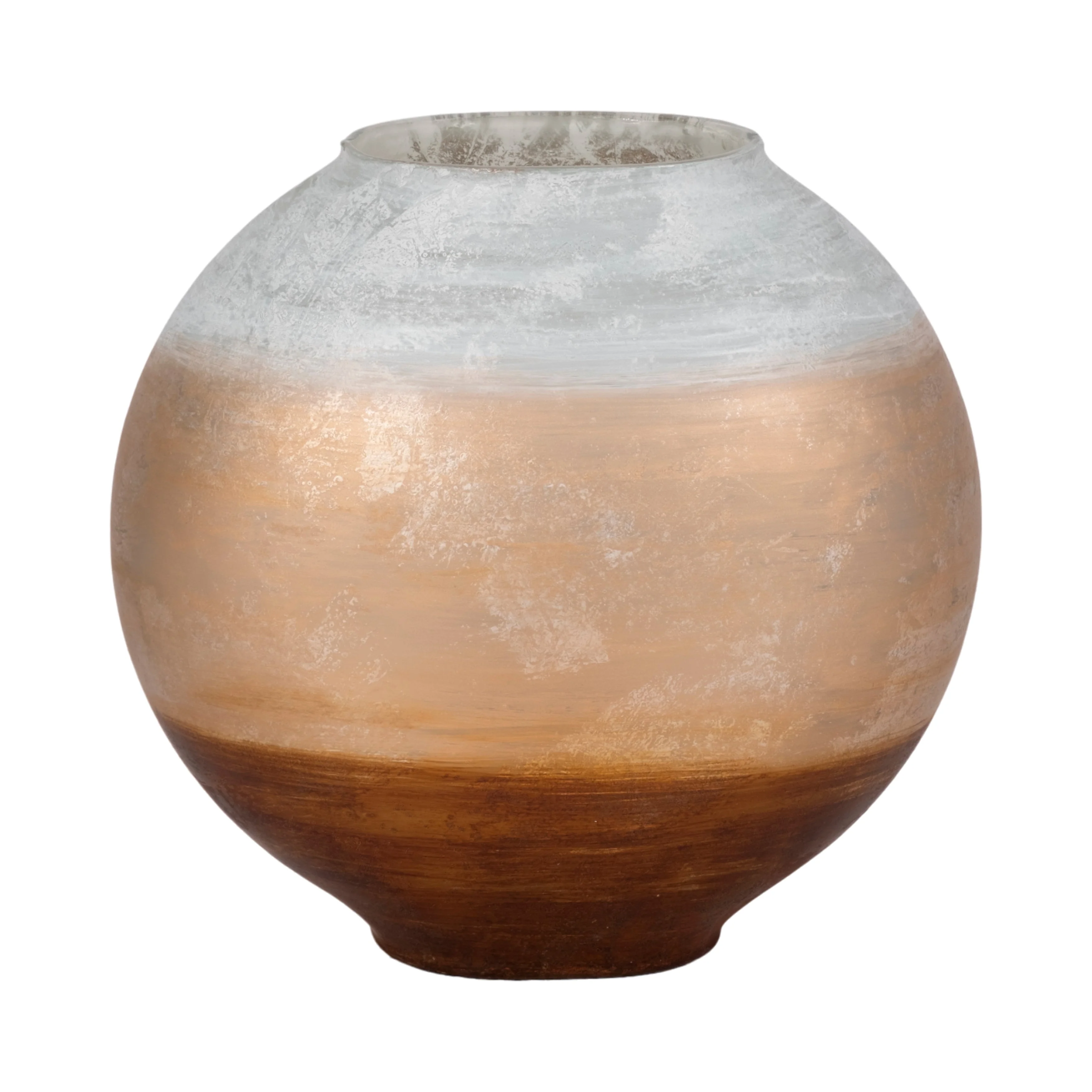 13" Gold Ombre Round Vase, White/gold - Image 10