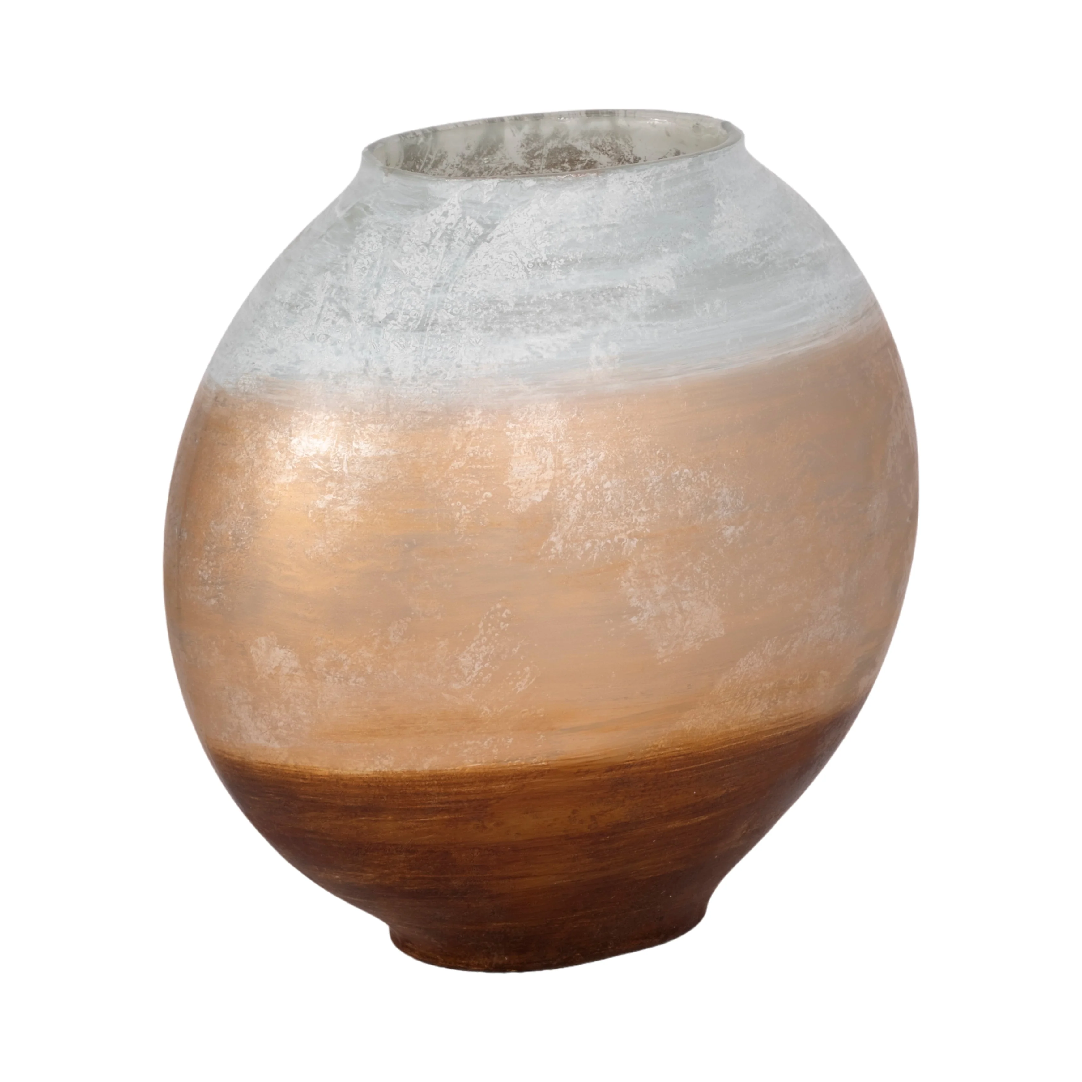 13" Gold Ombre Round Vase, White/gold - Image 12