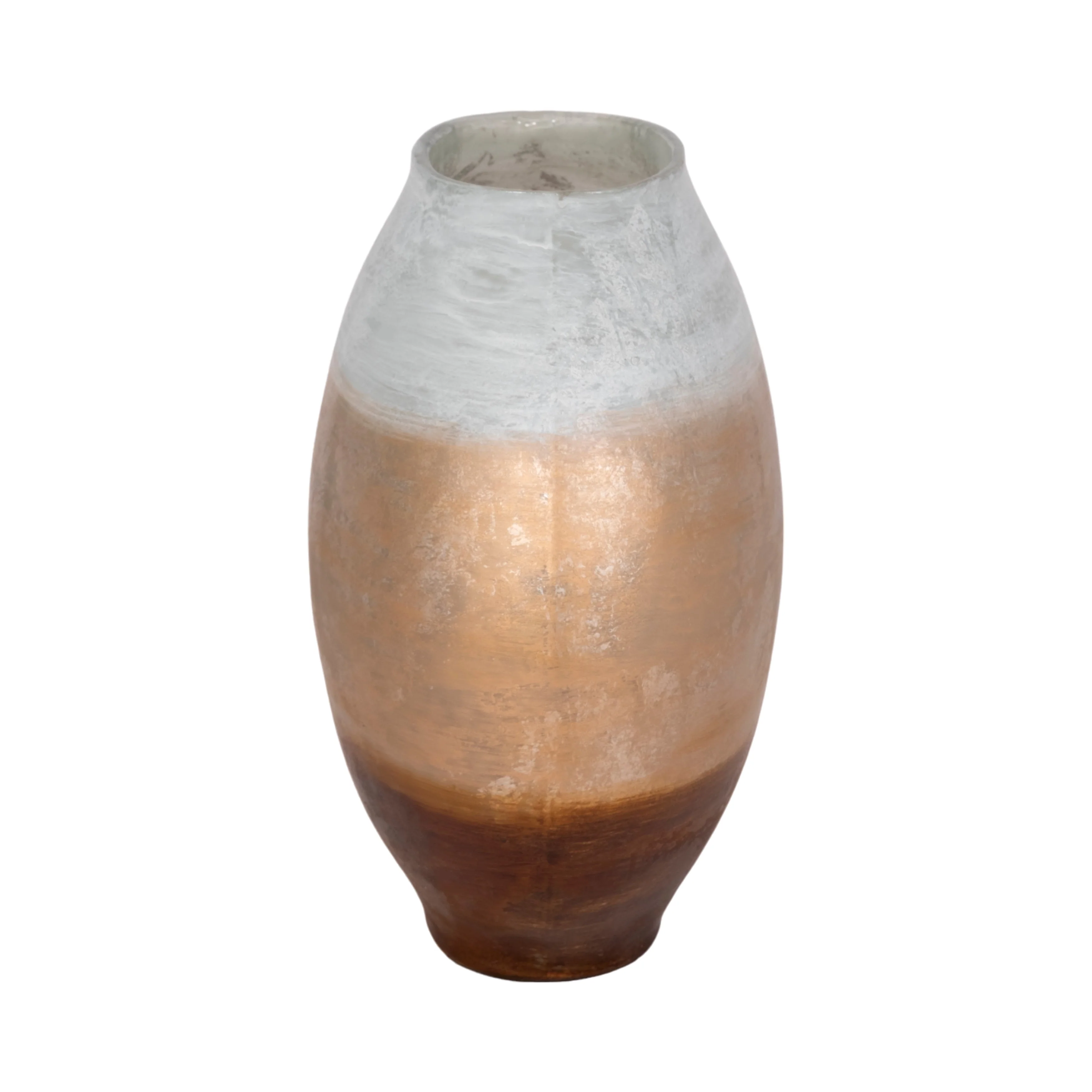 13" Gold Ombre Round Vase, White/gold - Image 13