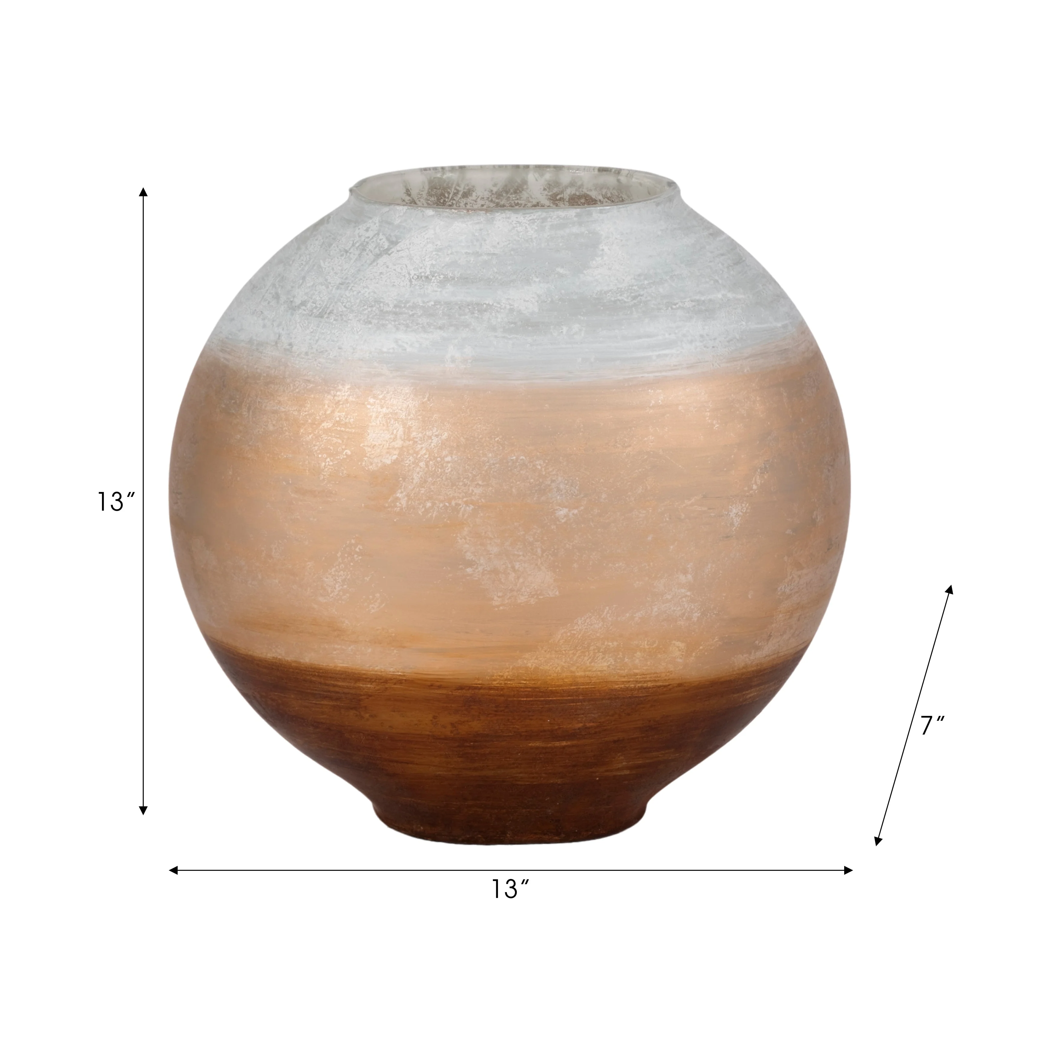 13" Gold Ombre Round Vase, White/gold - Image 18