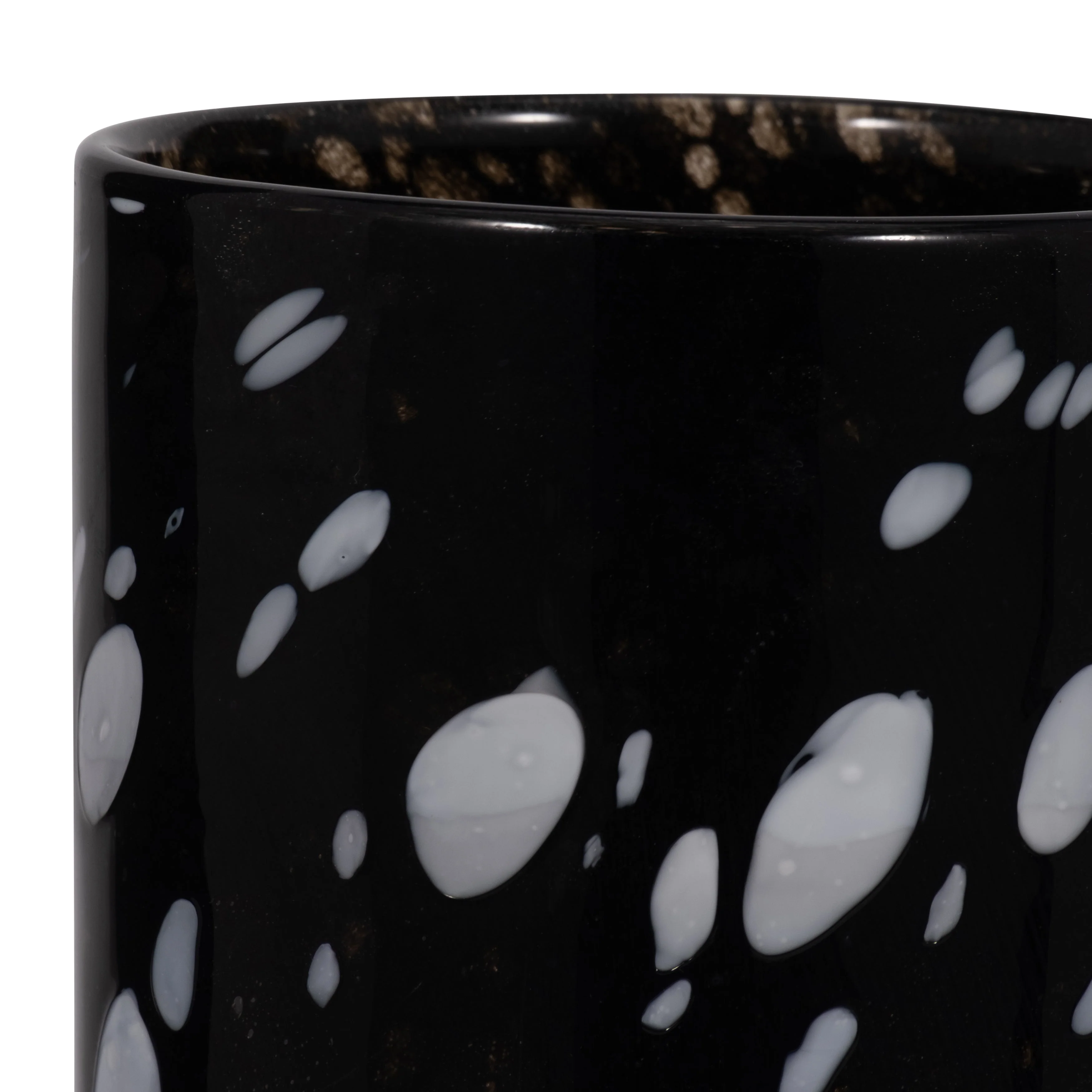 13" Hennie Large Black & White Glass Vase - Image 5