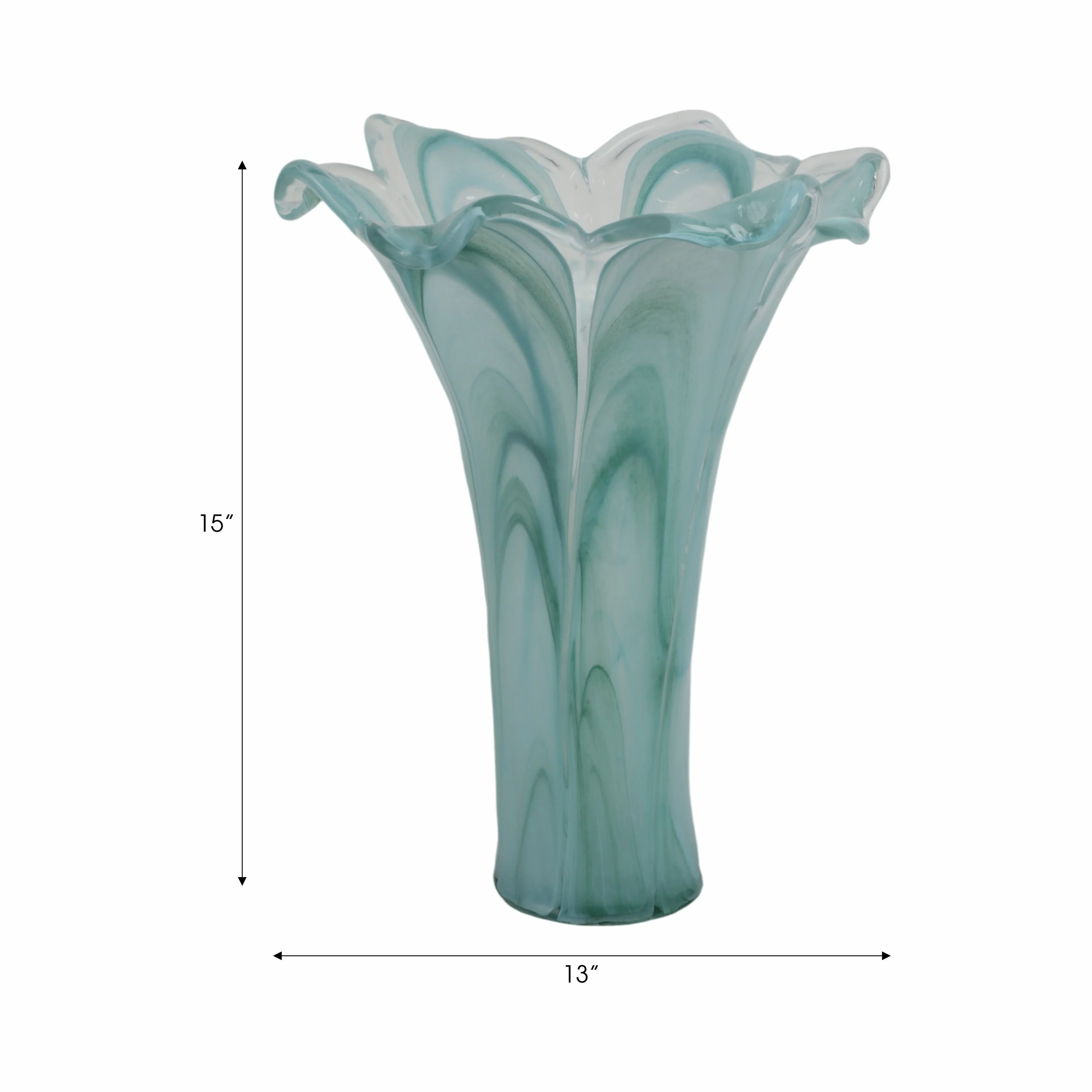 13" Idro Tall Italian Art Glass Vase - Image 10