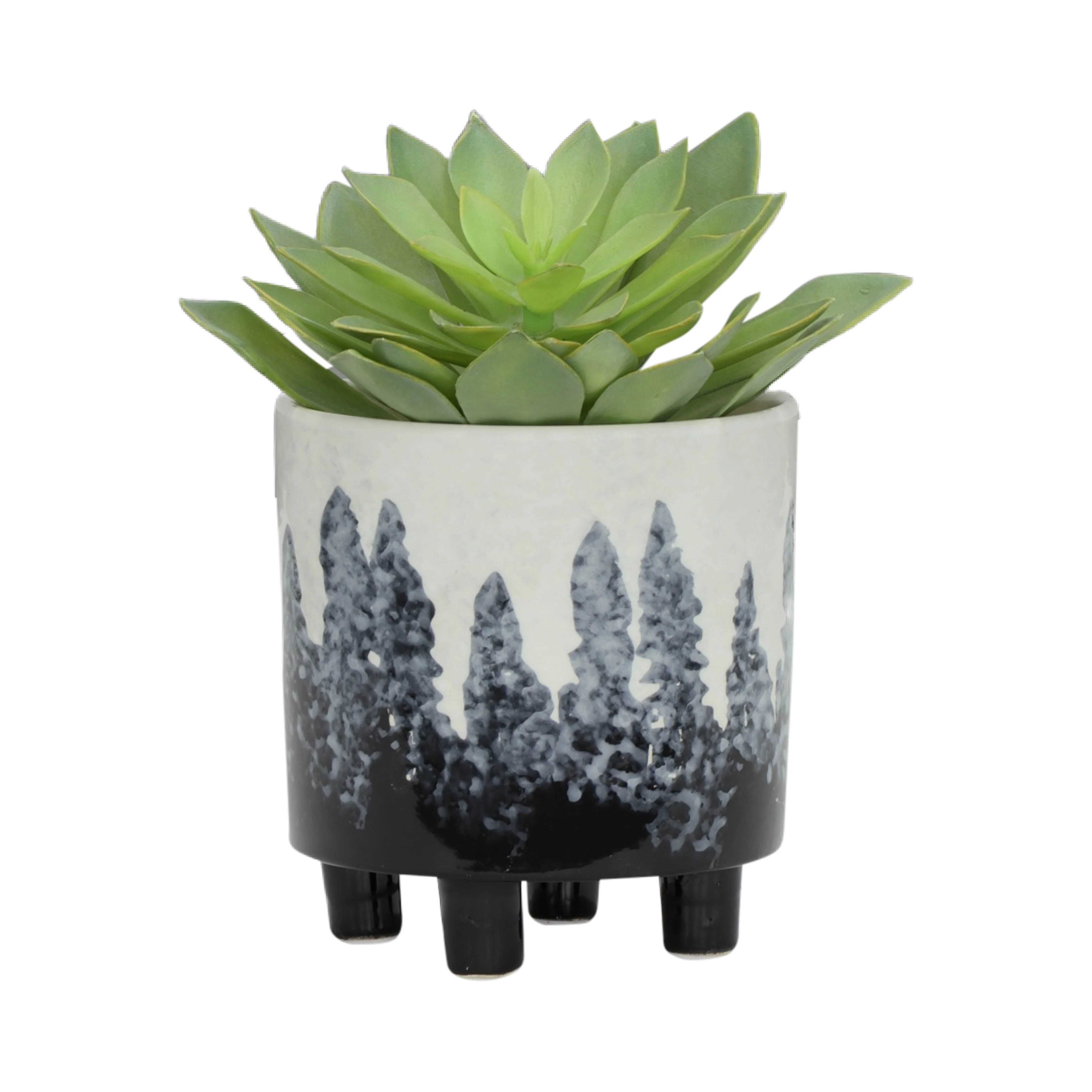 13870-07 CERAMIC 14.5" PLANTER ON STAND, BLACK( Sagebrook Home ) - Image 4