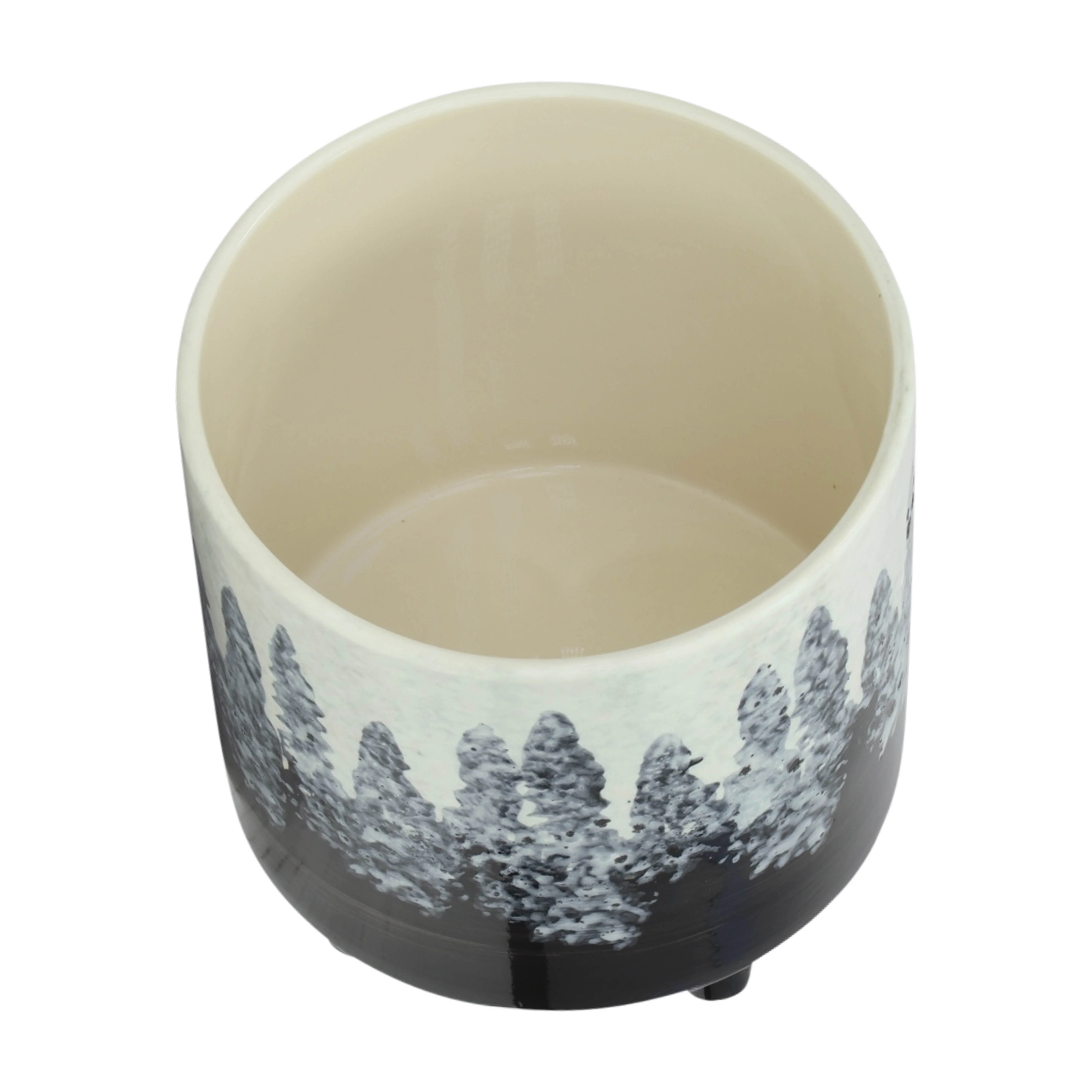 13870-07 CERAMIC 14.5" PLANTER ON STAND, BLACK( Sagebrook Home ) - Image 5