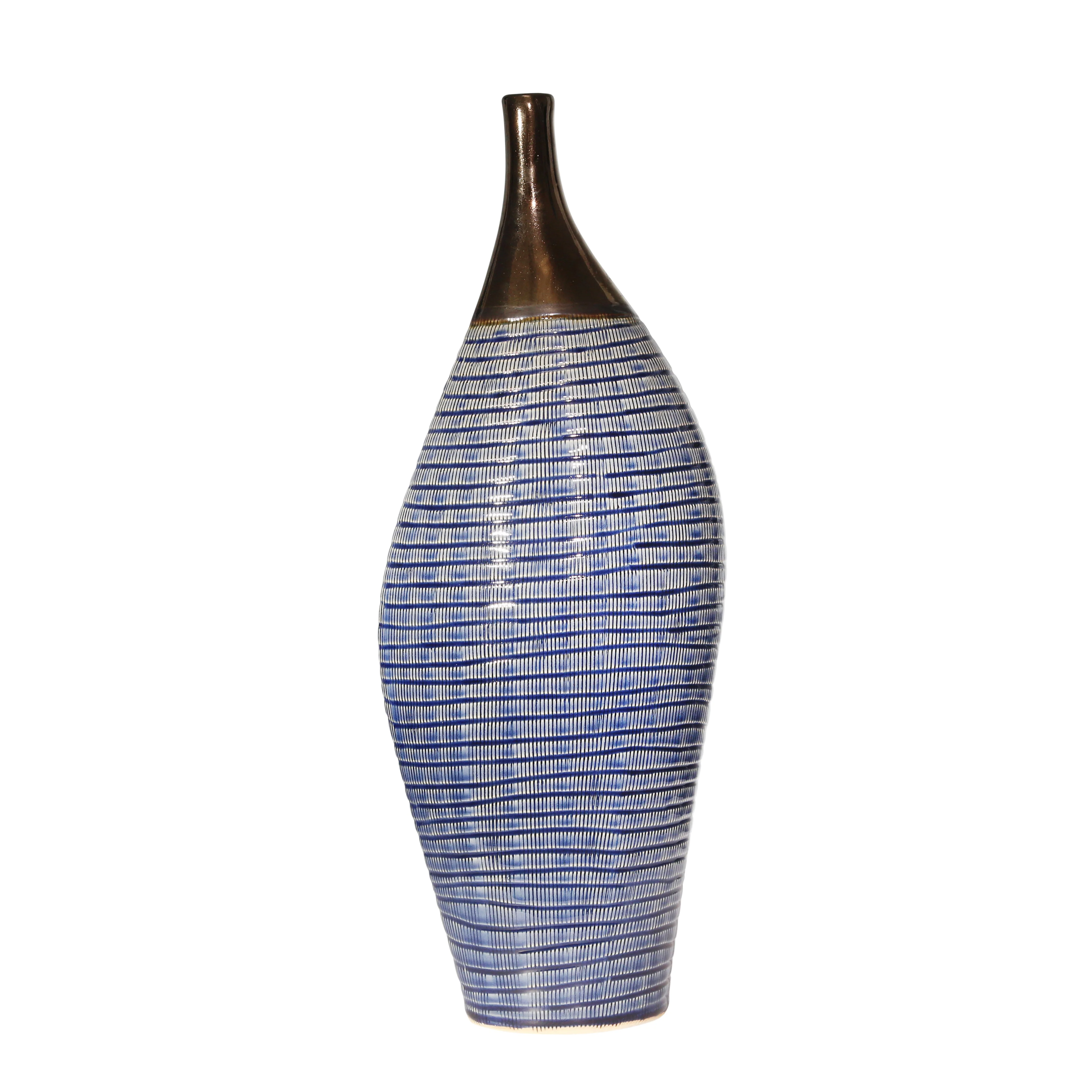 14077-01 CERAMIC 24" CUT-OUT TEMPLE JAR, SHINY SILVER( Sagebrook Home )