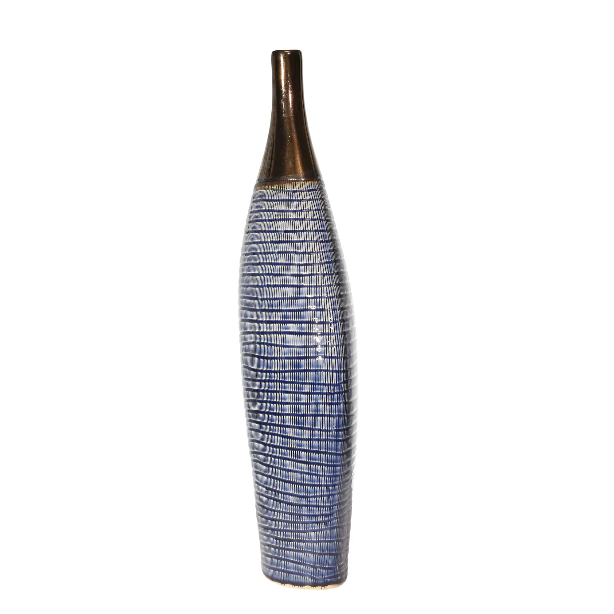 14077-01 CERAMIC 24" CUT-OUT TEMPLE JAR, SHINY SILVER( Sagebrook Home ) - Image 2