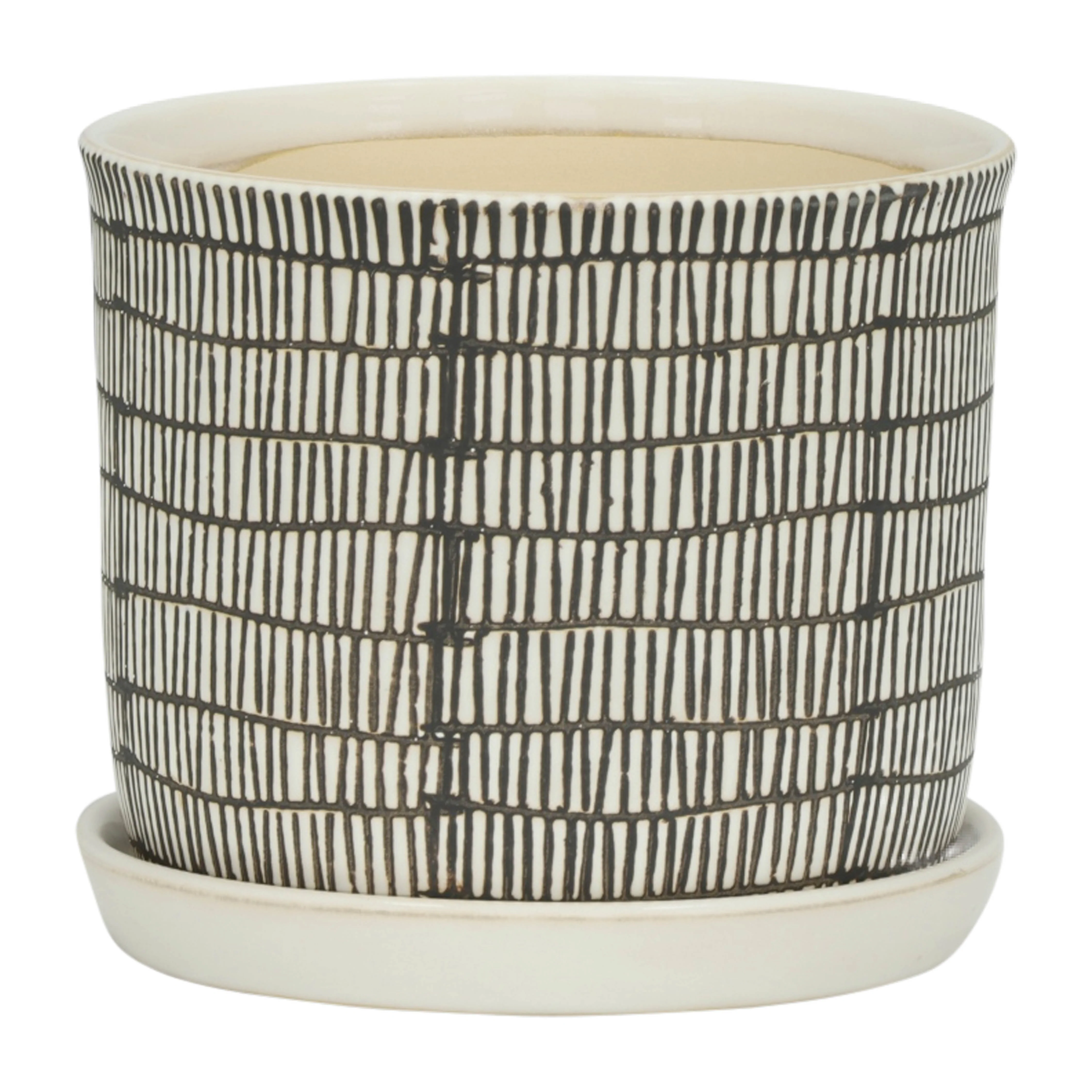 14807-03 S/2 CERAMIC 6/8" FOOTED PLANTER, WHITE( Sagebrook Home ) - Image 2