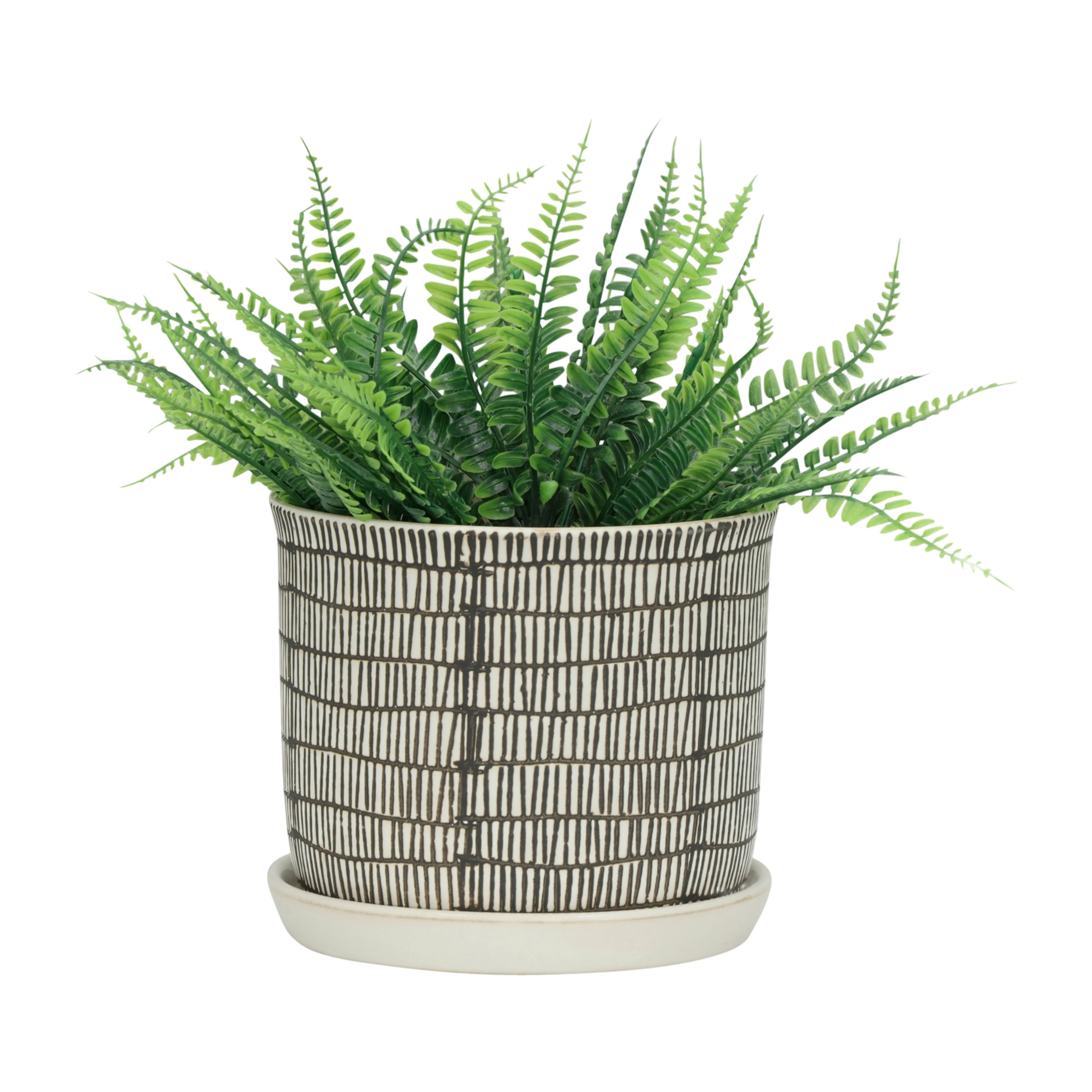 14807-03 S/2 CERAMIC 6/8" FOOTED PLANTER, WHITE( Sagebrook Home ) - Image 3