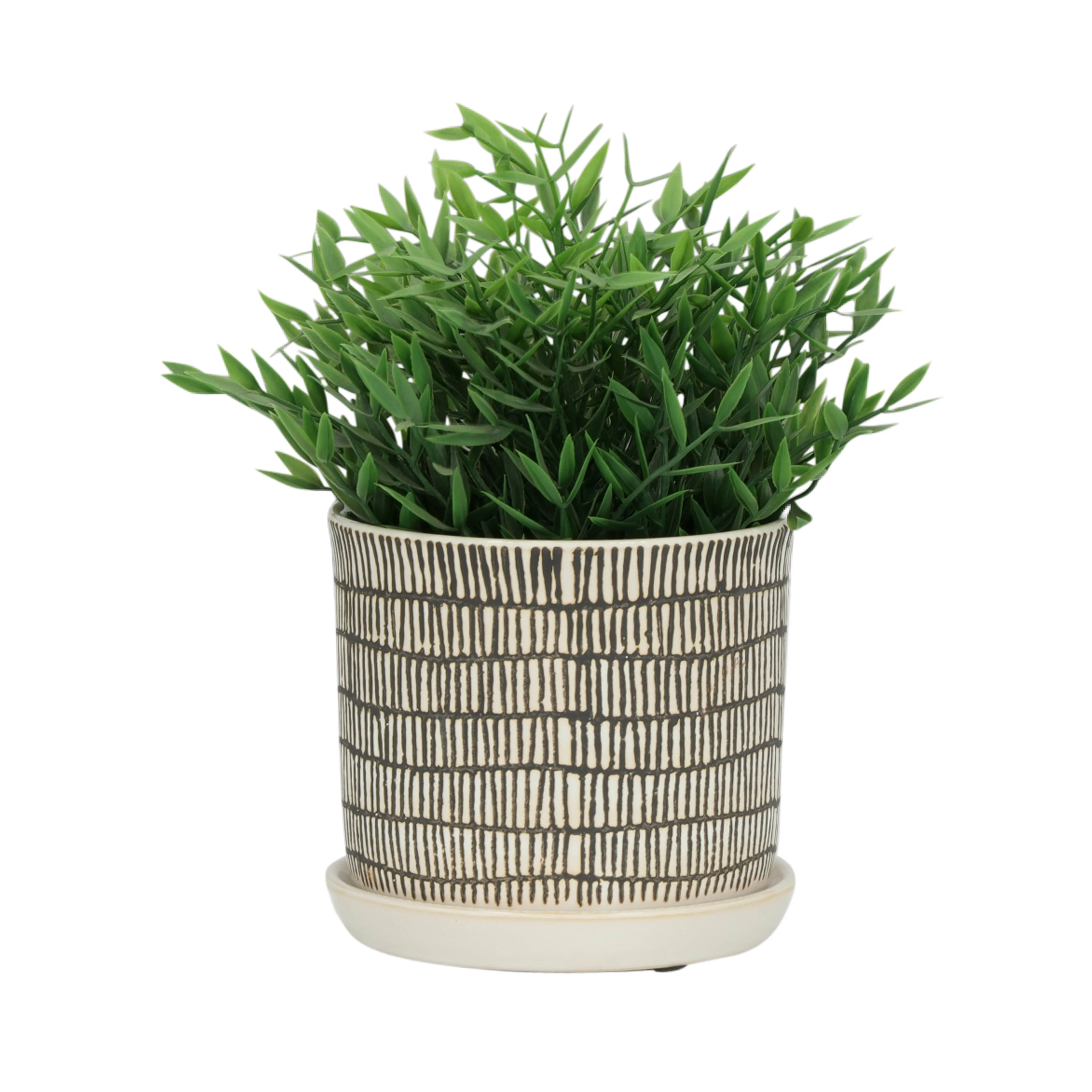 14807-03 S/2 CERAMIC 6/8" FOOTED PLANTER, WHITE( Sagebrook Home ) - Image 4