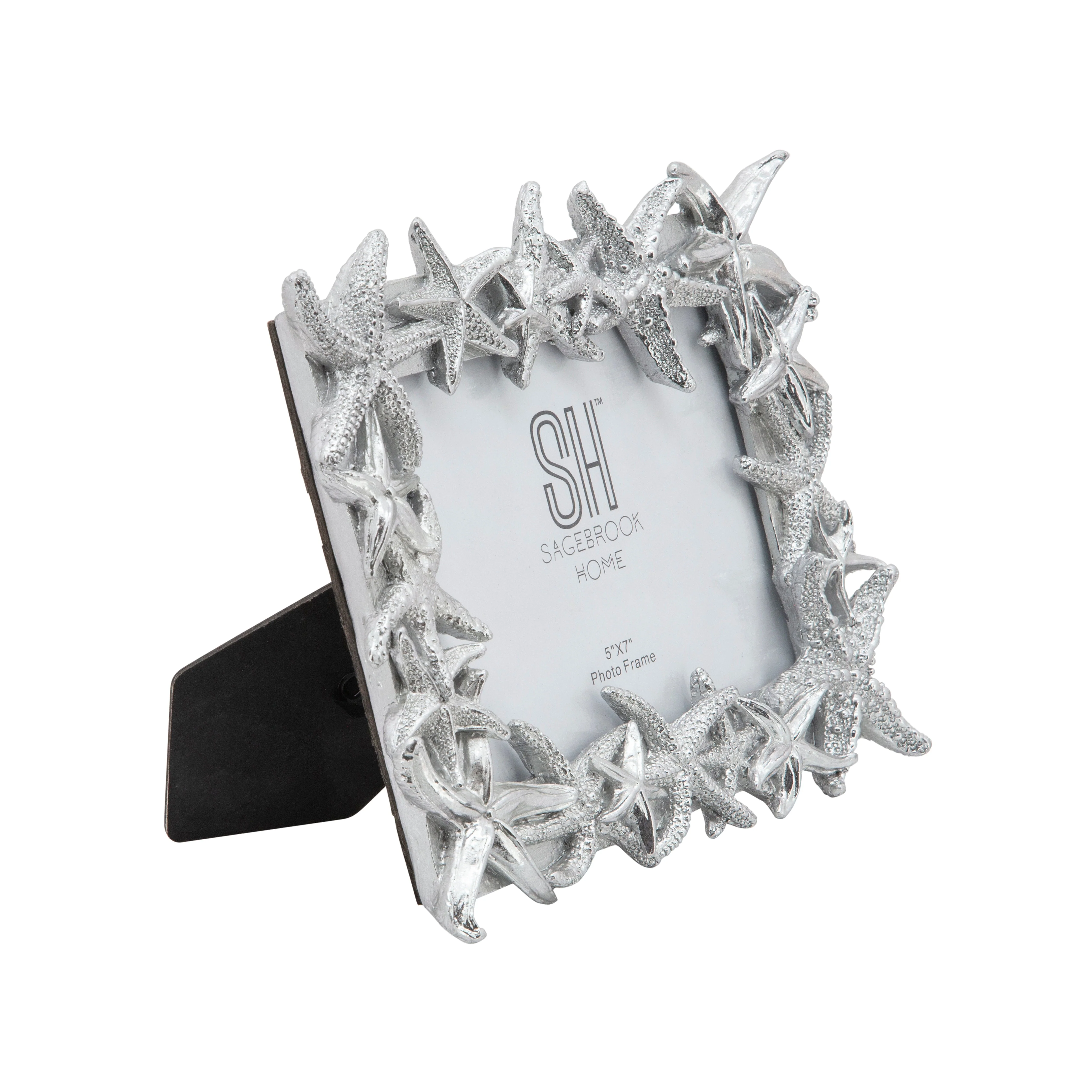 14969-02 |POLYRESIN 5X7" STARFISH PHOTO FRAME, SILVER - Image 2