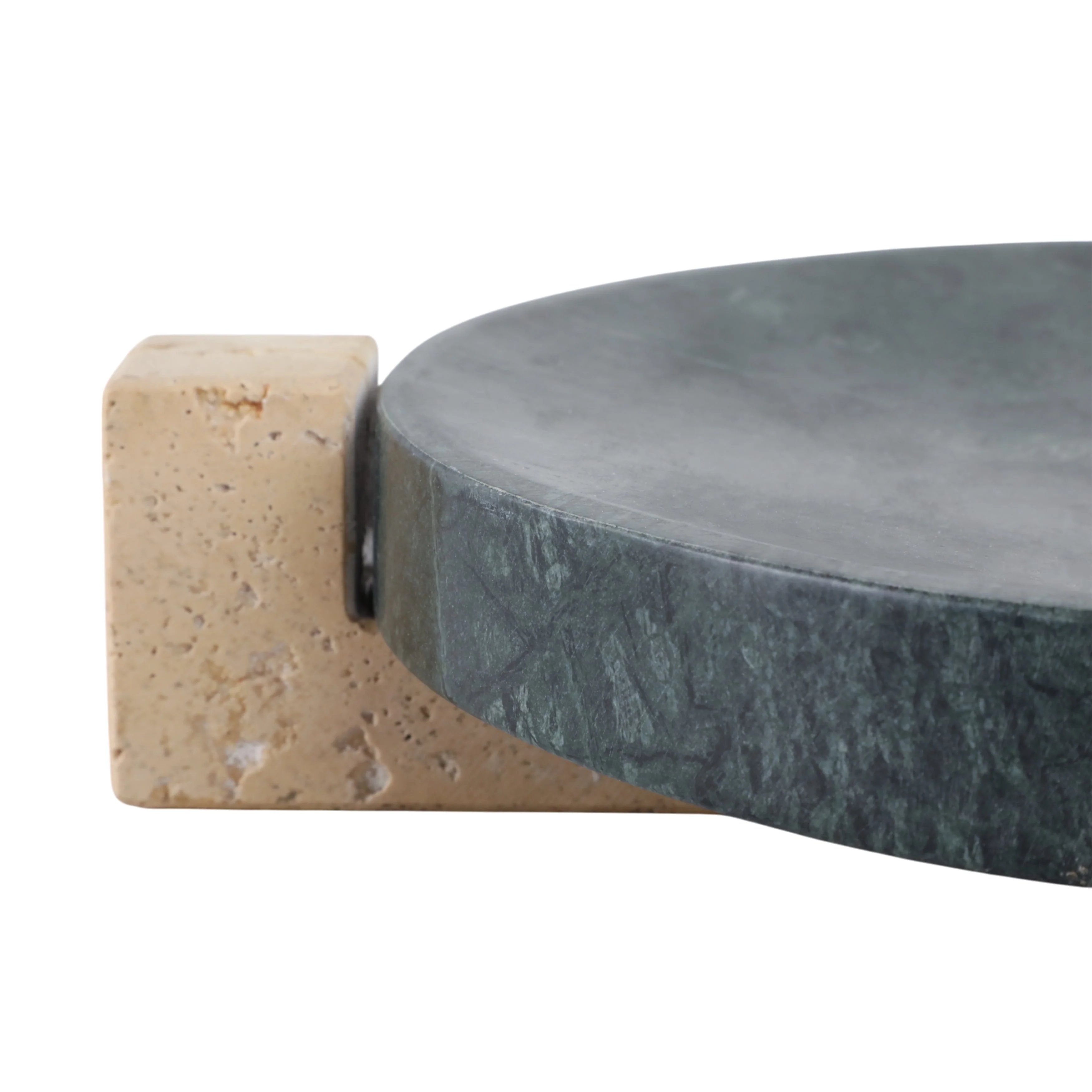 15" Archer Large Green Marble And Travertine Tray - Image 6