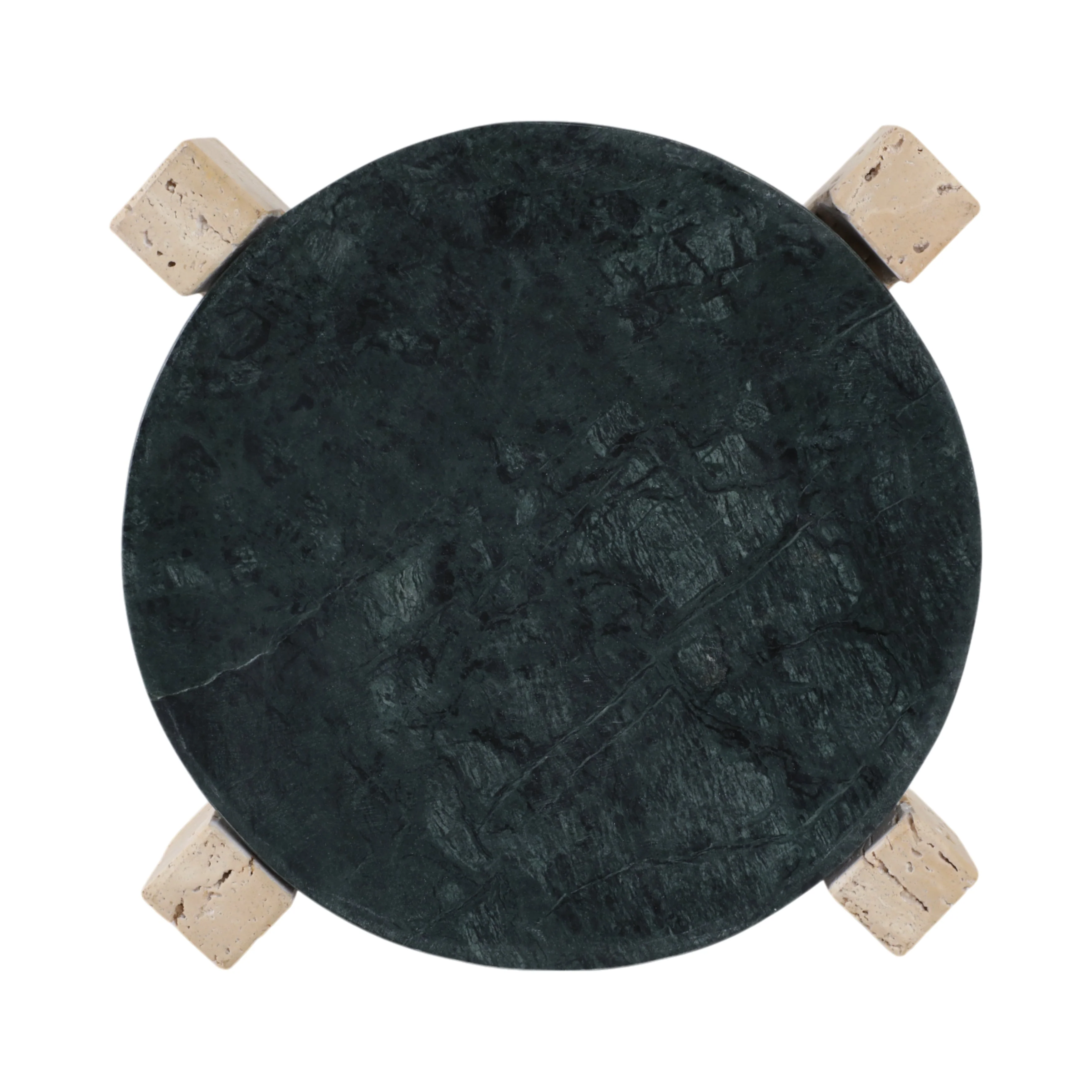 15" Archer Large Green Marble And Travertine Tray - Image 7