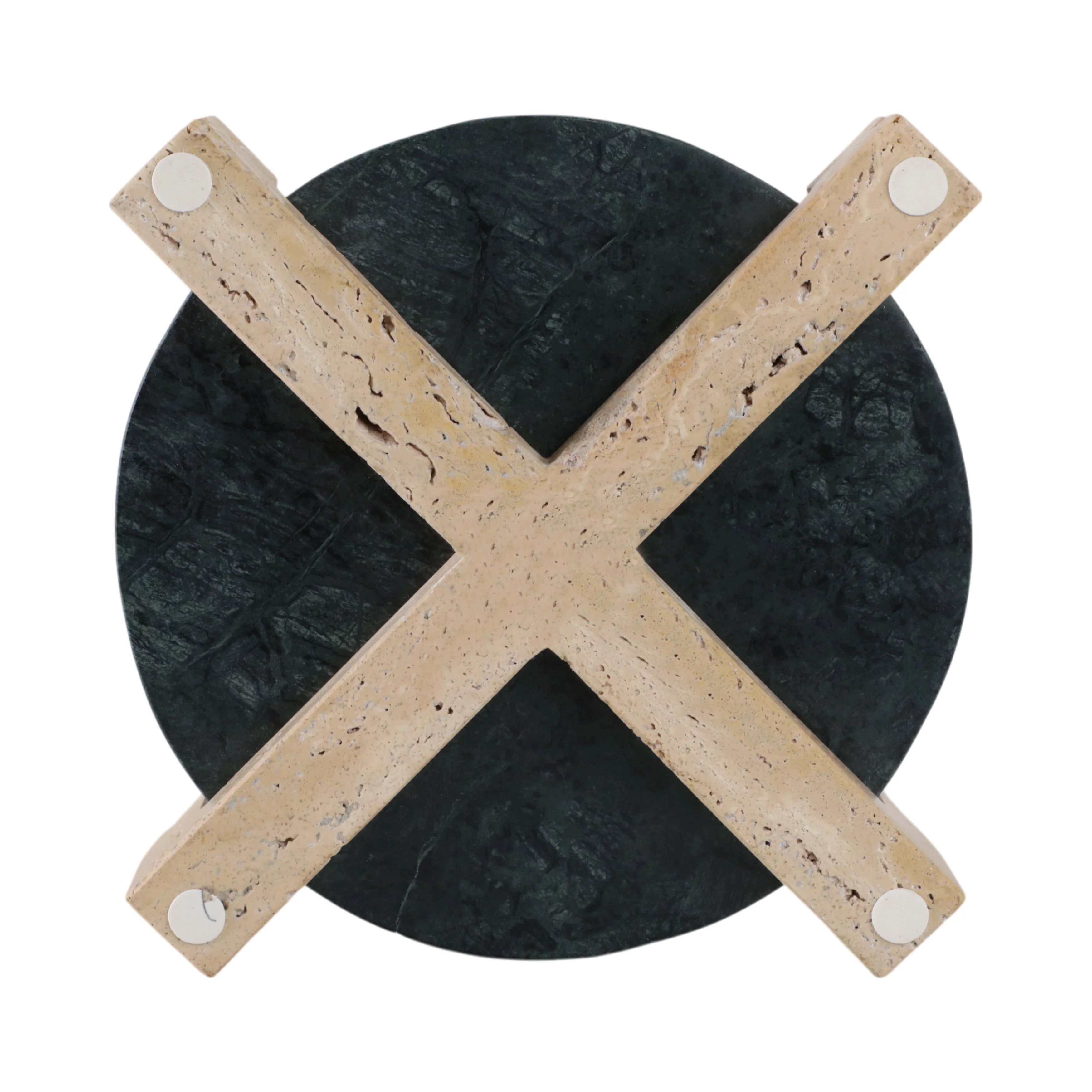 15" Archer Large Green Marble And Travertine Tray - Image 8