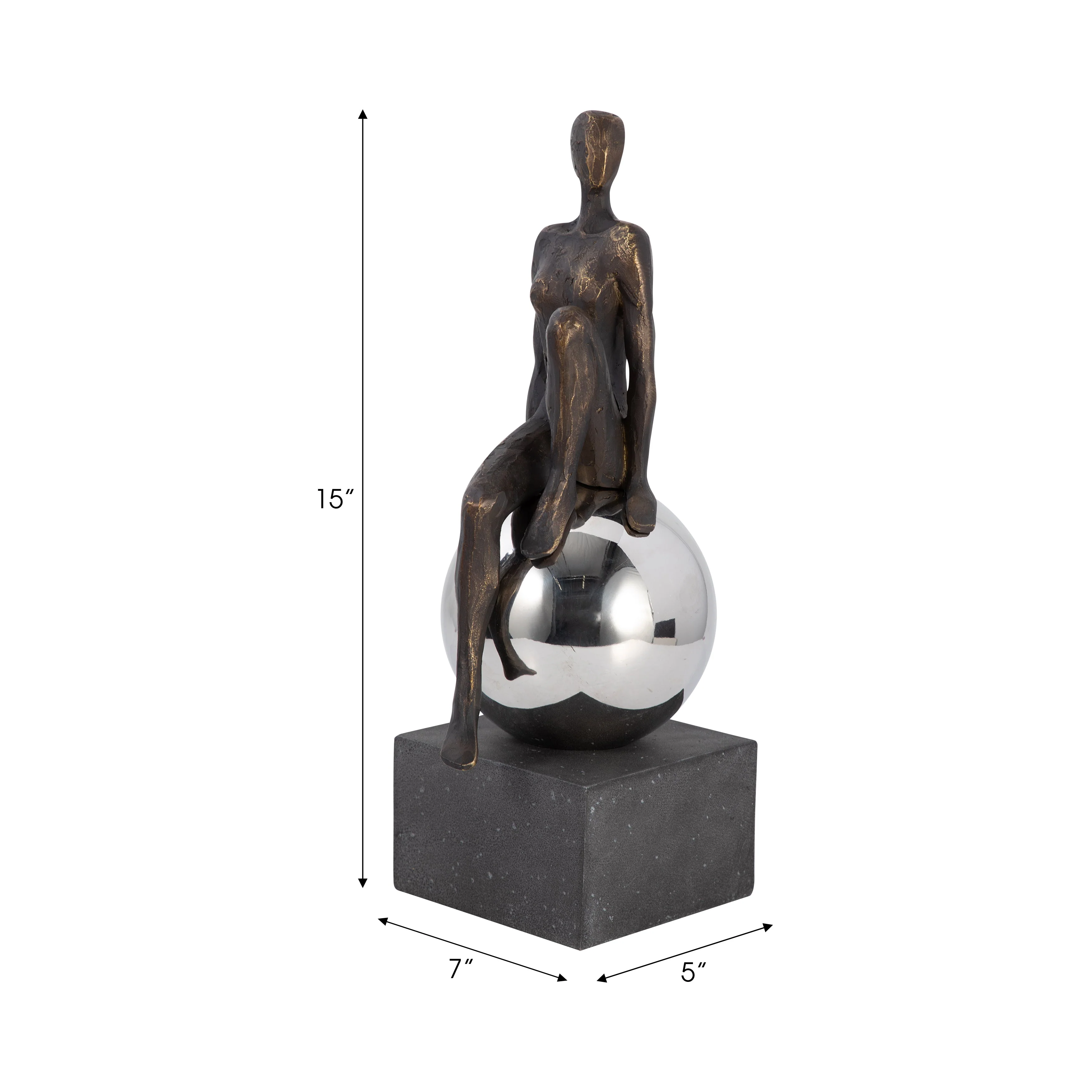 15" Augustonia Statuary With Steel Sphere - Image 17