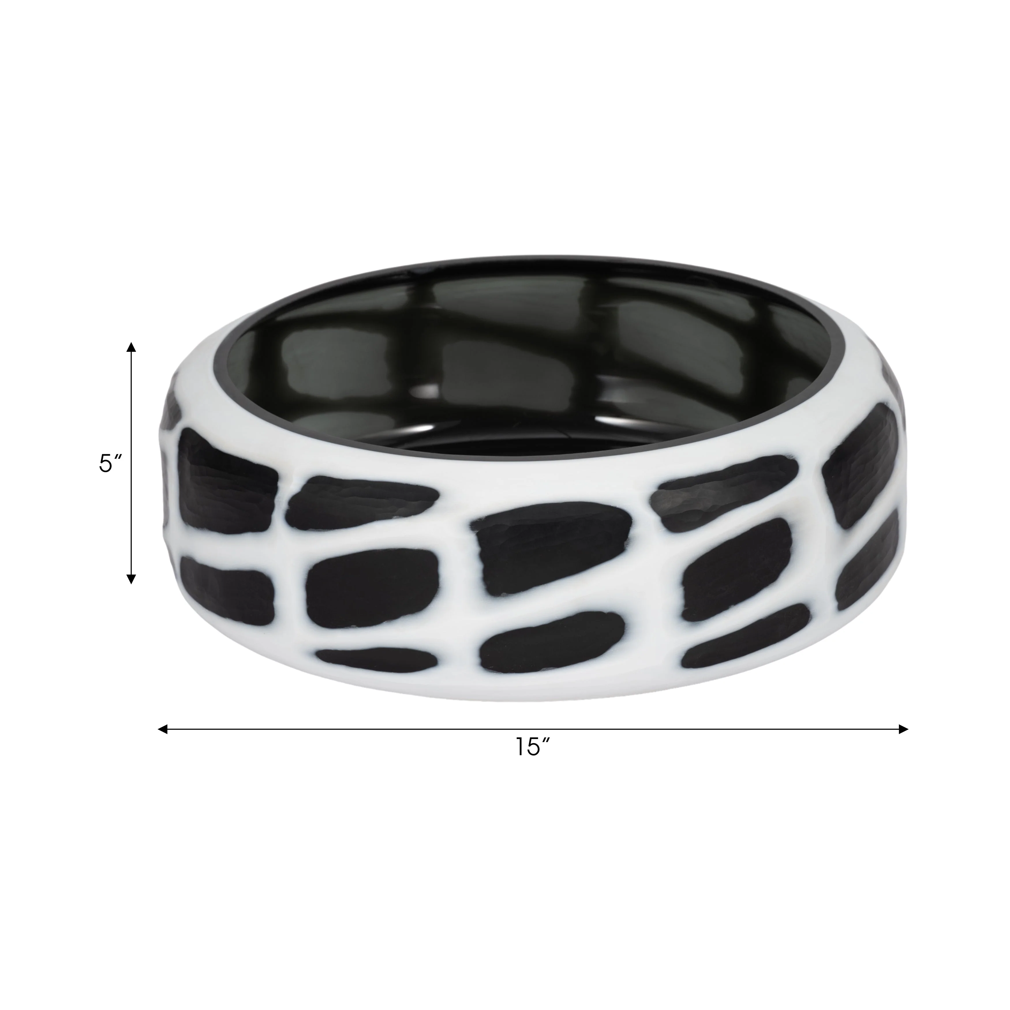 15" Fleming Black And White Glass Bowl - Image 14