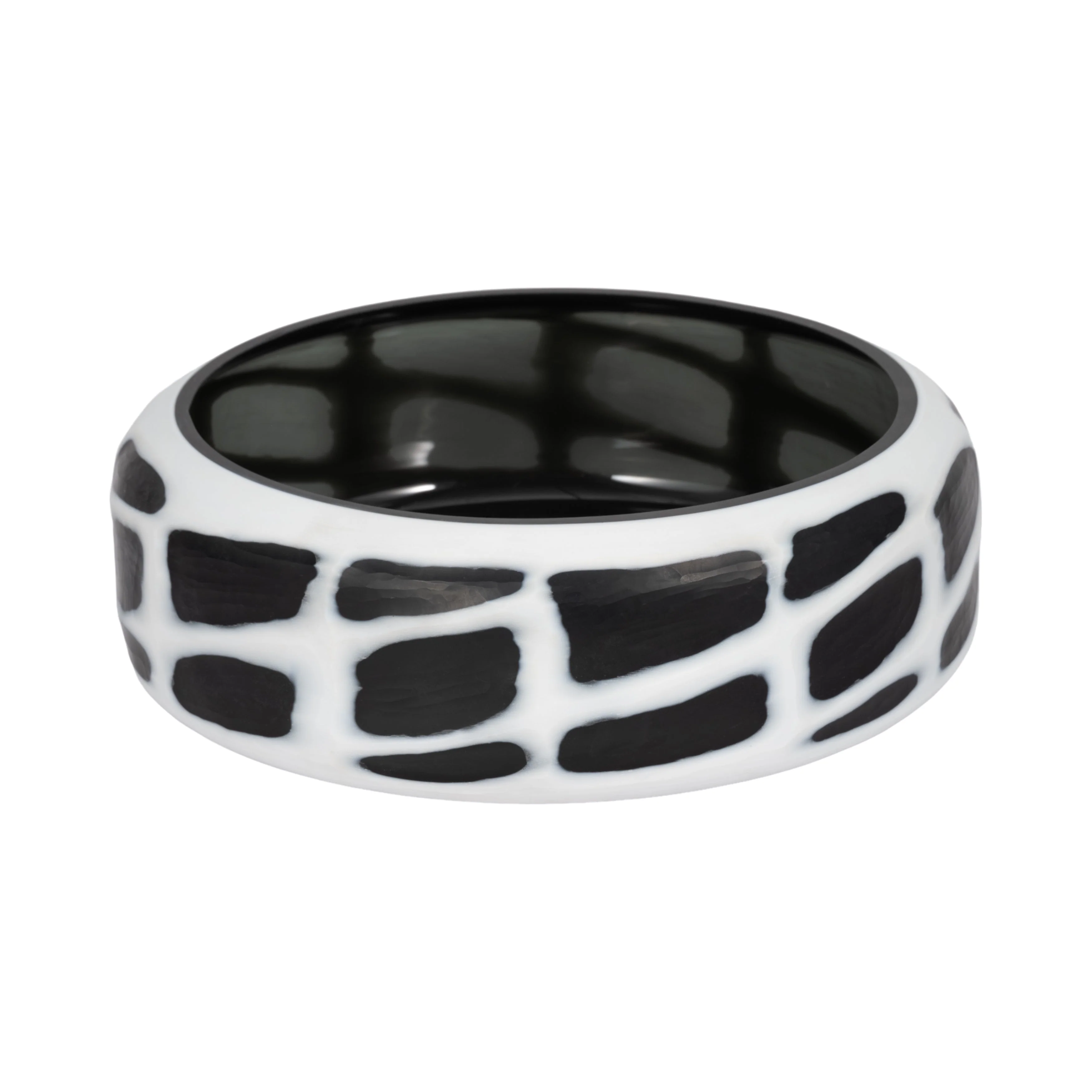 15" Fleming Black And White Glass Bowl - Image 3
