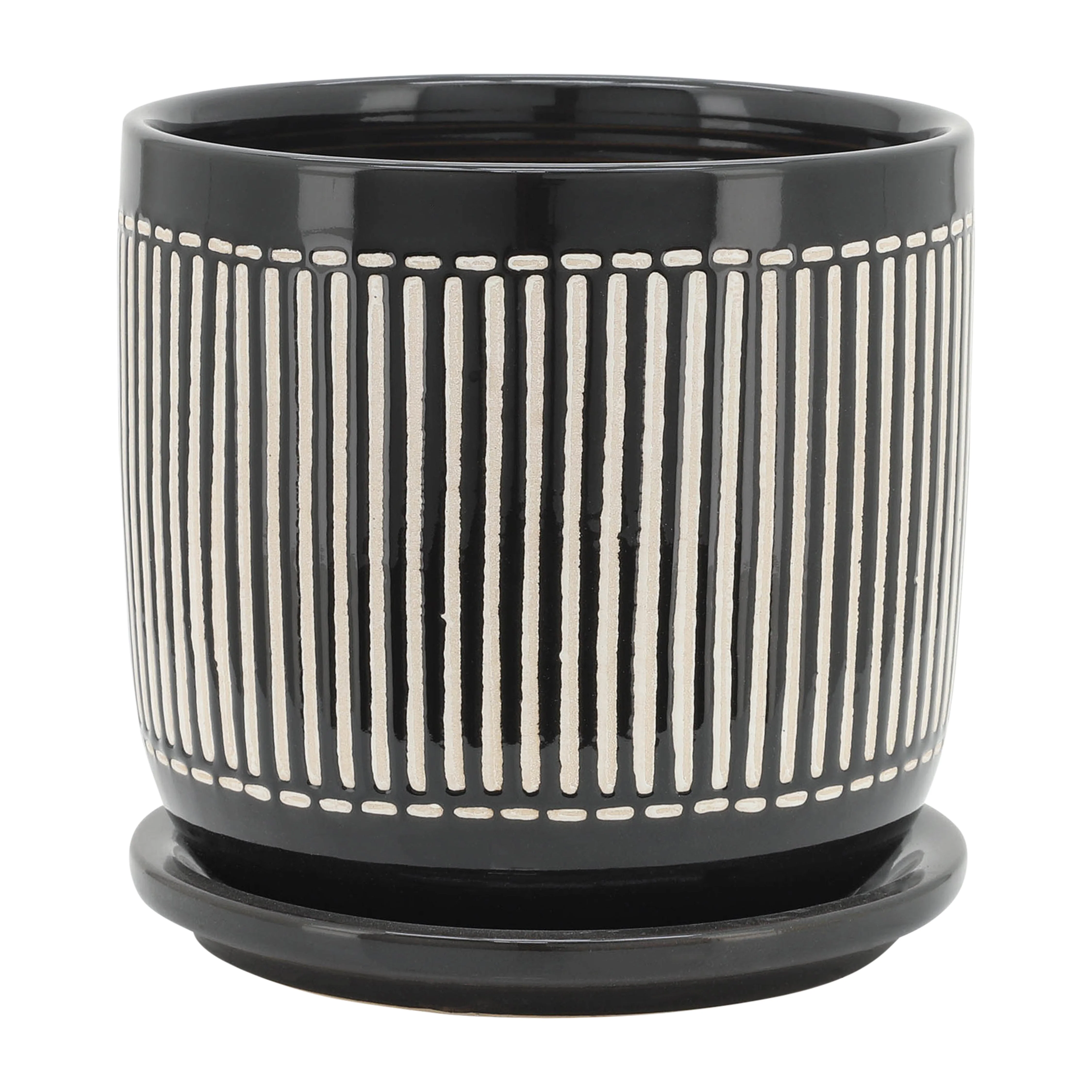 15786-03  6" TINY DOTS PLANTER W/ SAUCER, WHITE( Sagebrook Home  ) - Image 5
