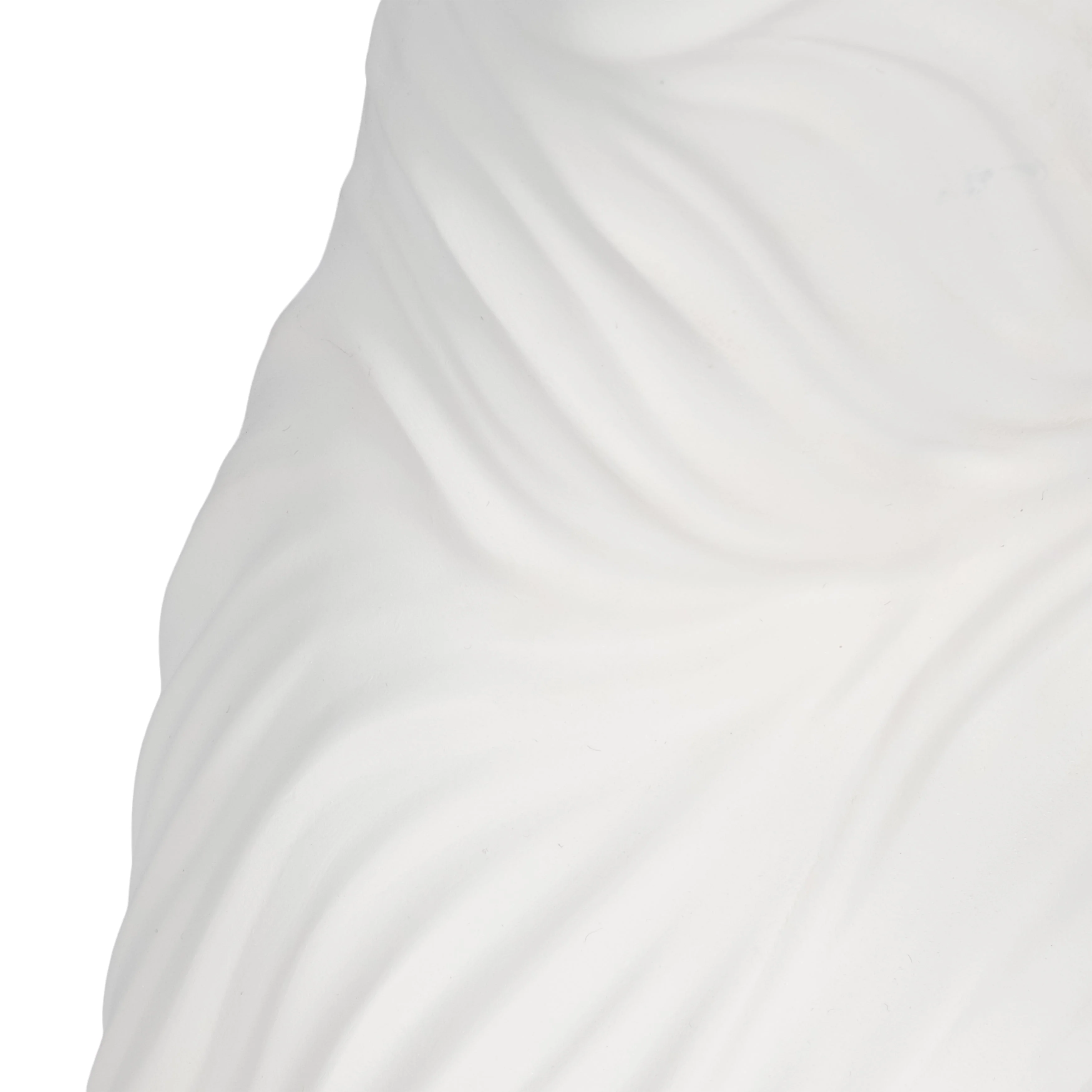 16" Curvy Ribbed Sculpture, White - Image 5