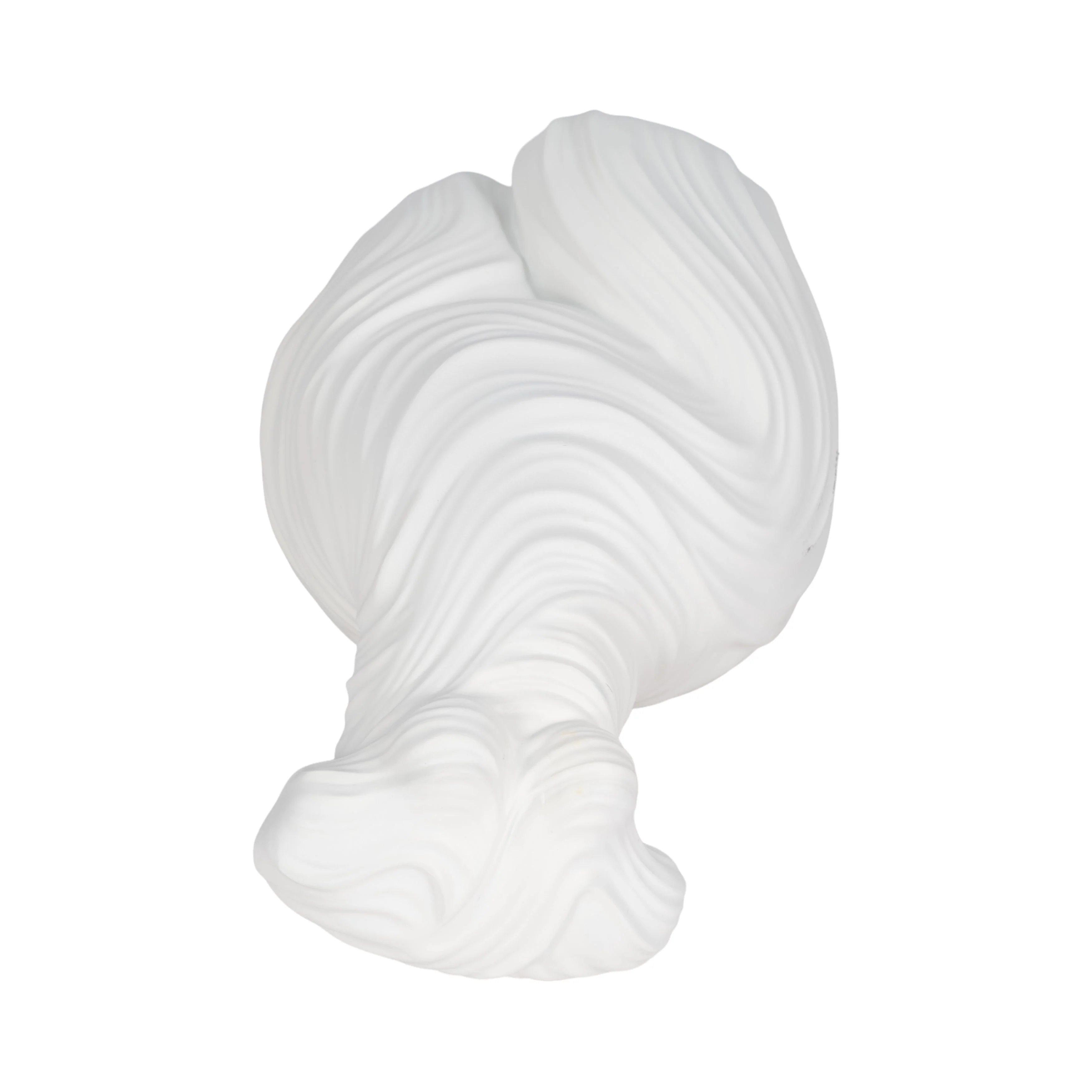 16" Curvy Ribbed Sculpture, White - Image 6