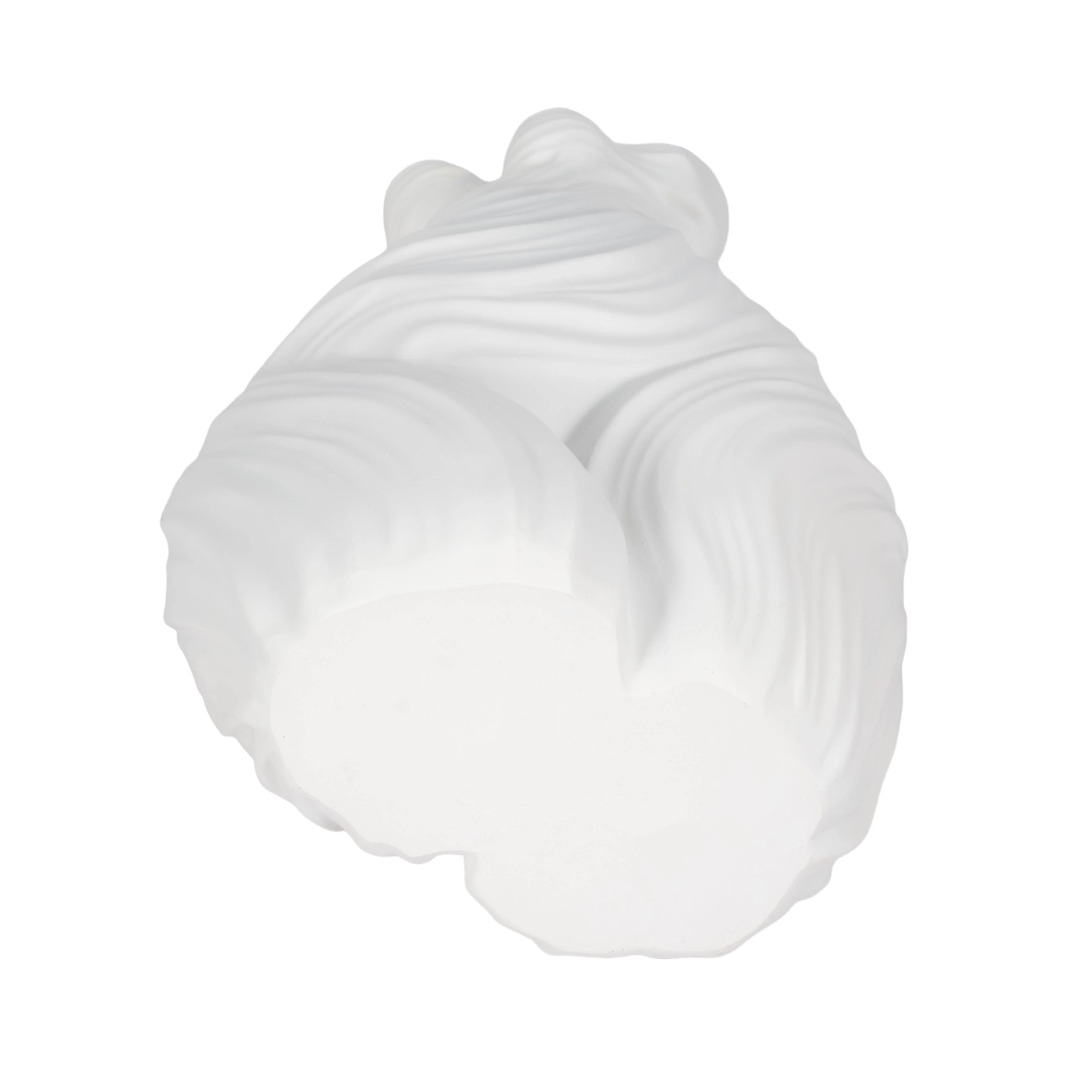 16" Curvy Ribbed Sculpture, White - Image 7